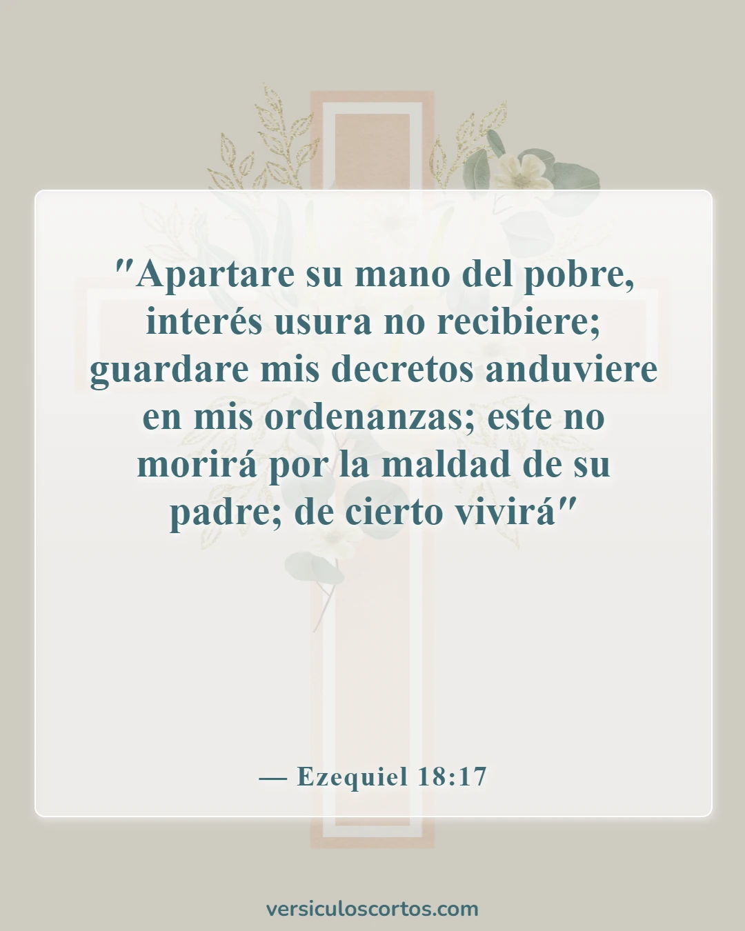 Versículos de la Biblia sobre pedir dinero prestado (Ezequiel 18:17)