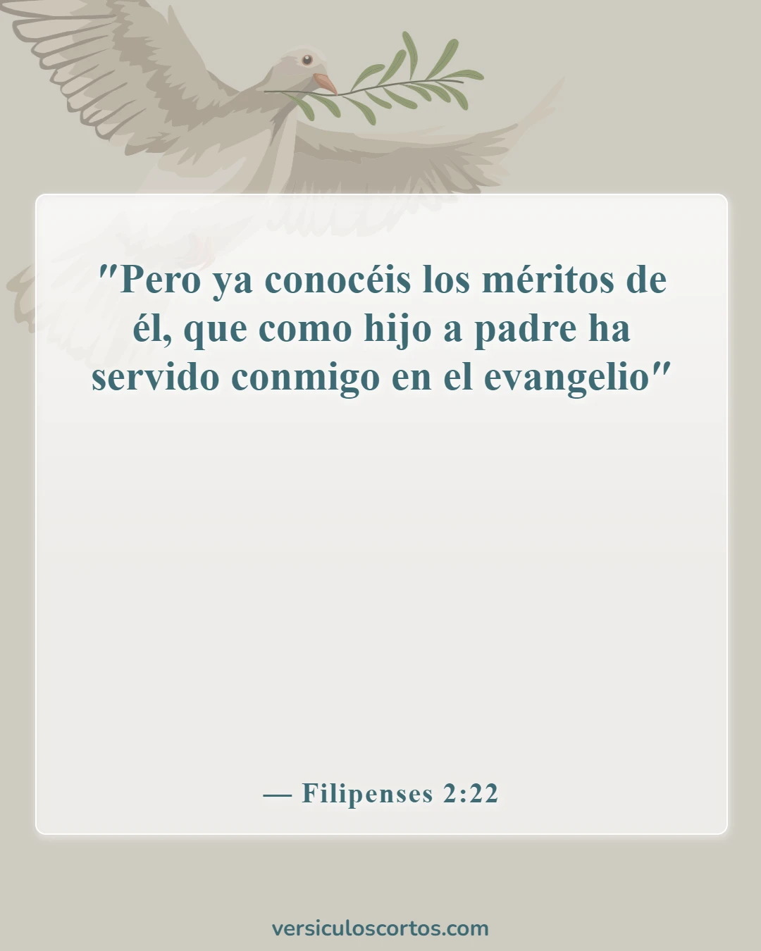 Versículos bíblicos sobre honrar a los padres (Filipenses 2:22)
