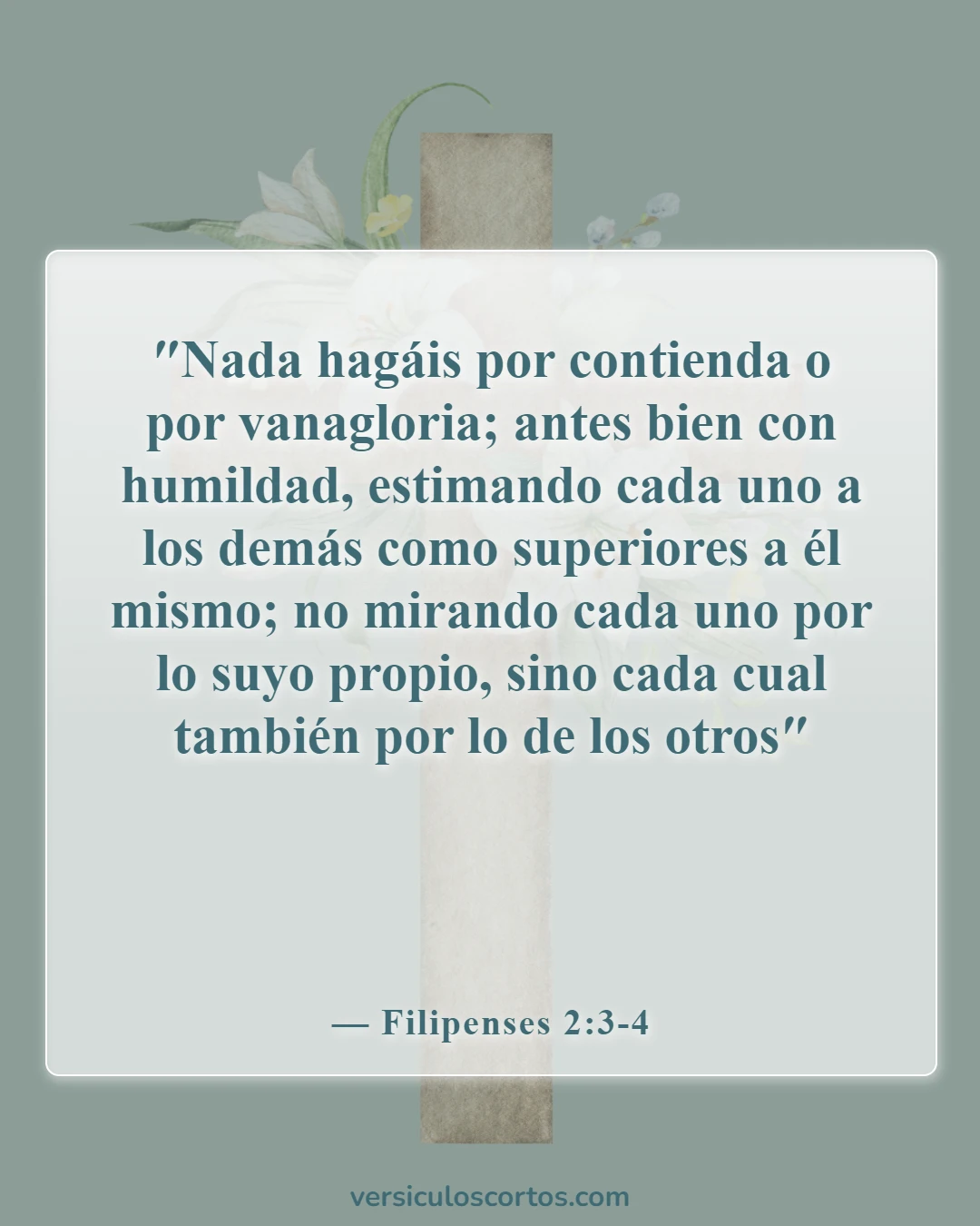 Versículos de la Biblia sobre el verdadero cristiano (Filipenses 2:3-4)