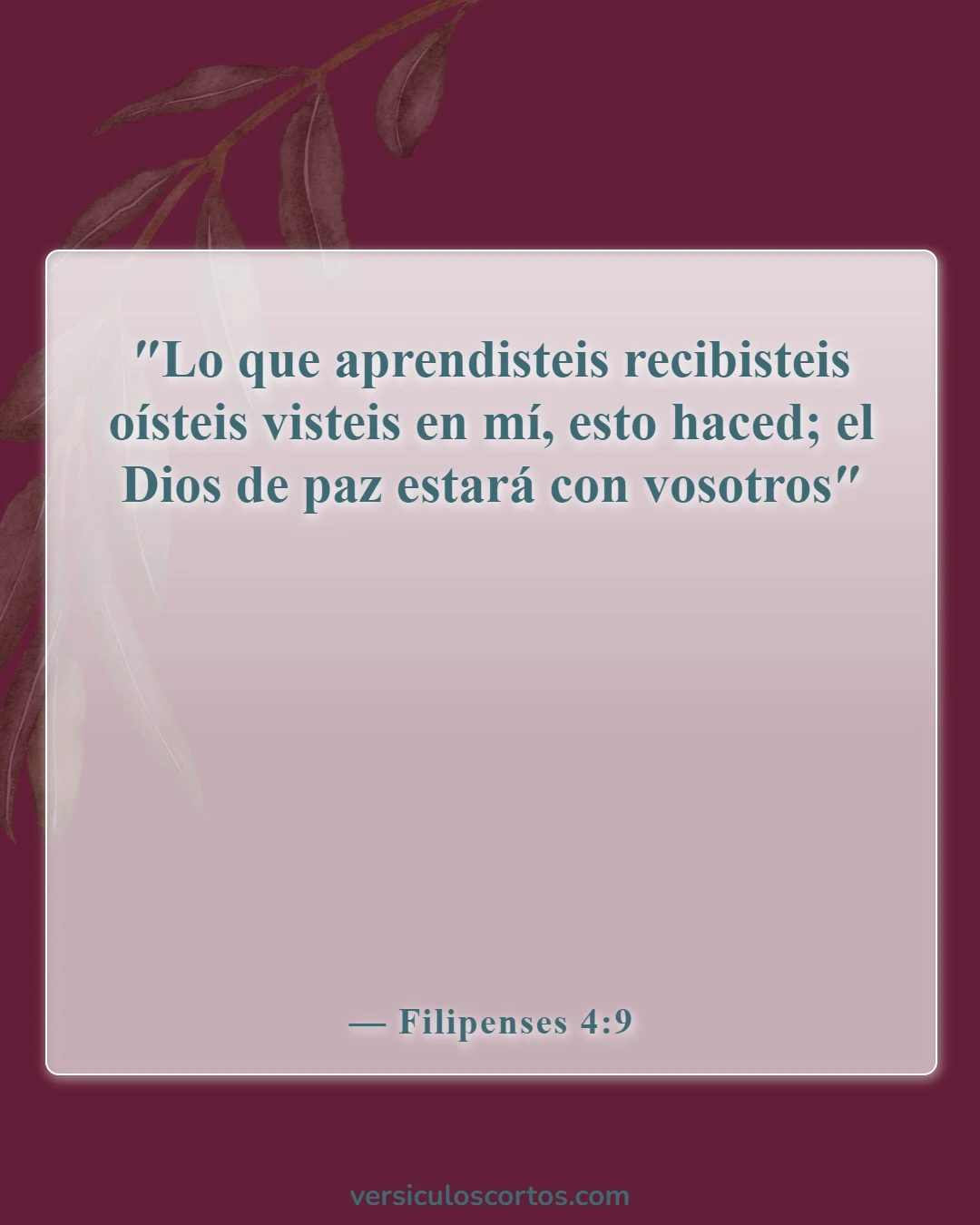 Versículos de la Biblia sobre salir con un no creyente (Filipenses 4:9)