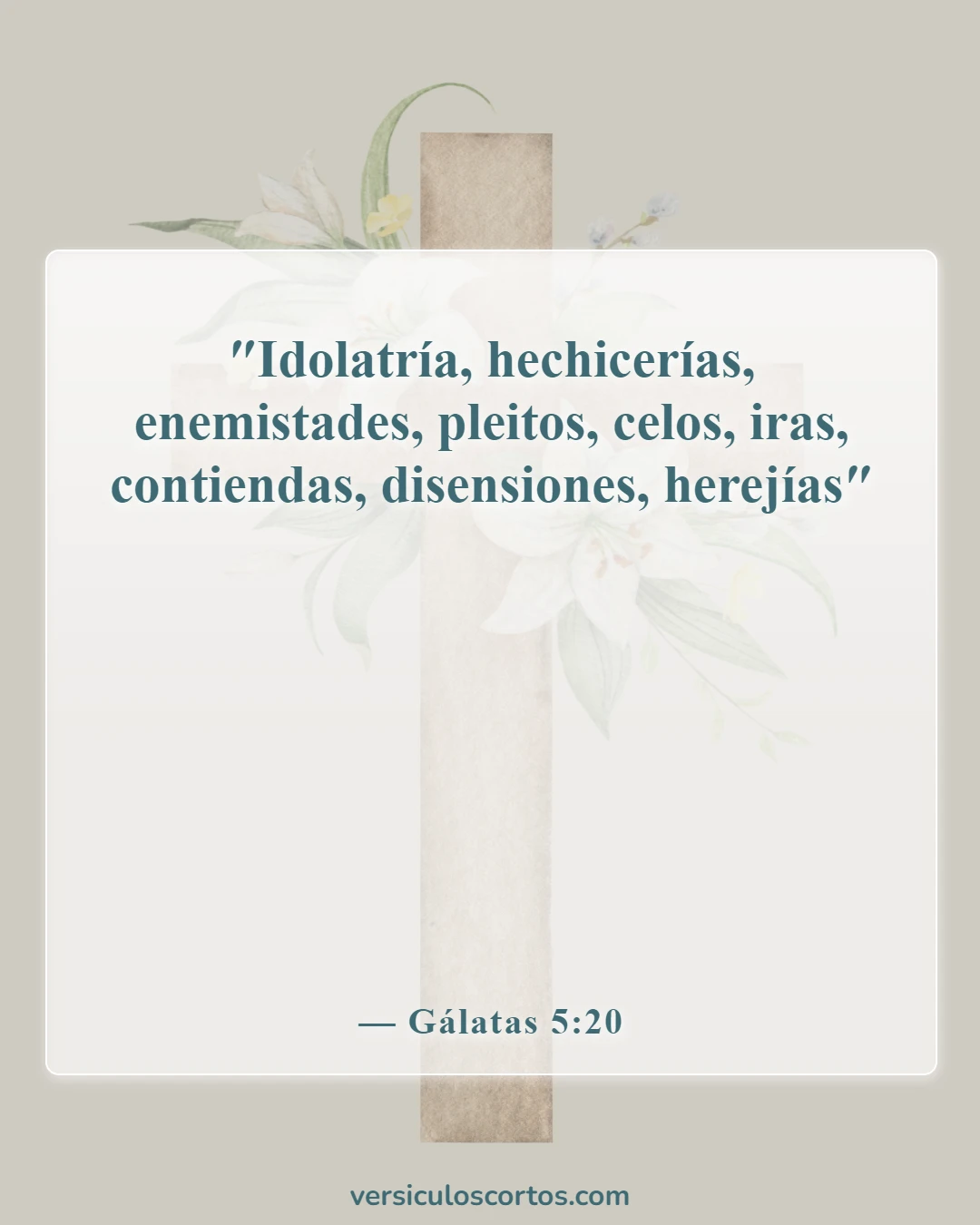 Versículos bíblicos sobre el cristiano carnal (Gálatas 5:20)