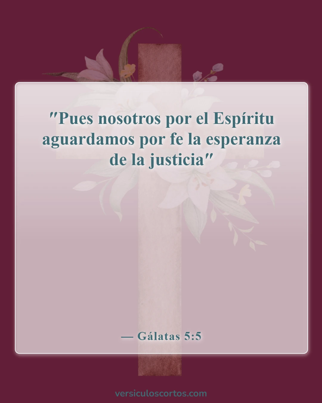 Versículos de la Biblia sobre la justificación por la fe solamente (Gálatas 5:5)