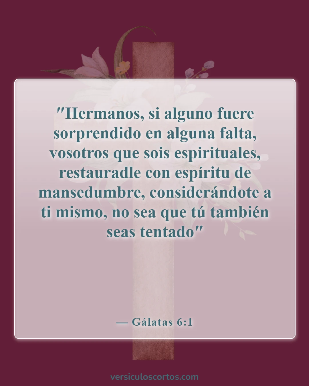 Versículos de la Biblia sobre las tentaciones (Gálatas 6:1)