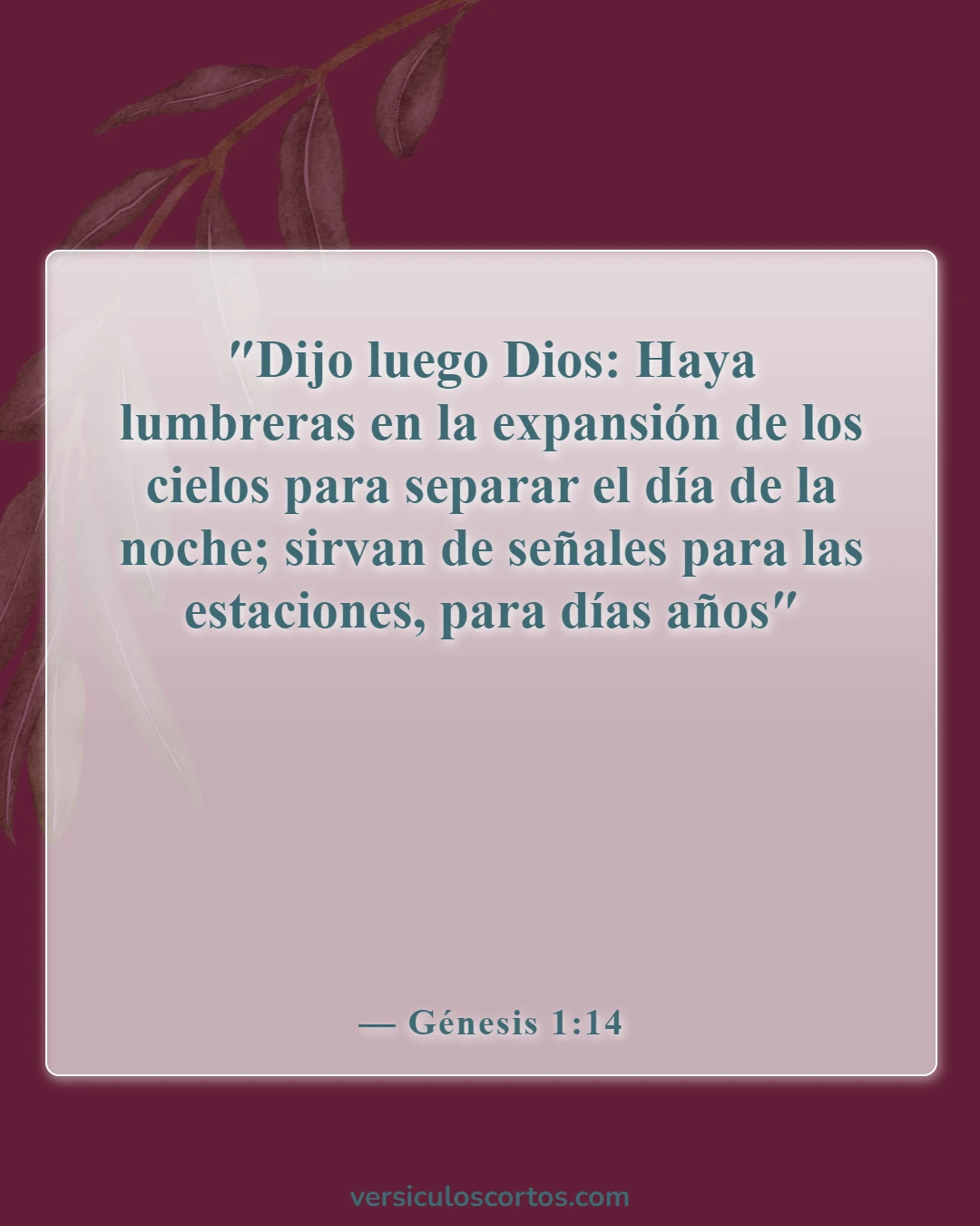 Versículos de la Biblia sobre la creación del mundo en 7 días (Génesis 1:14)