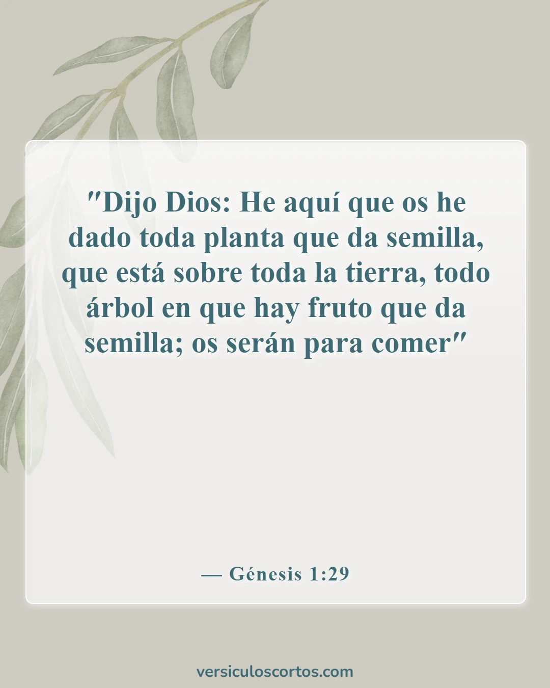 Versículos bíblicos sobre el alimento espiritual (Génesis 1:29)