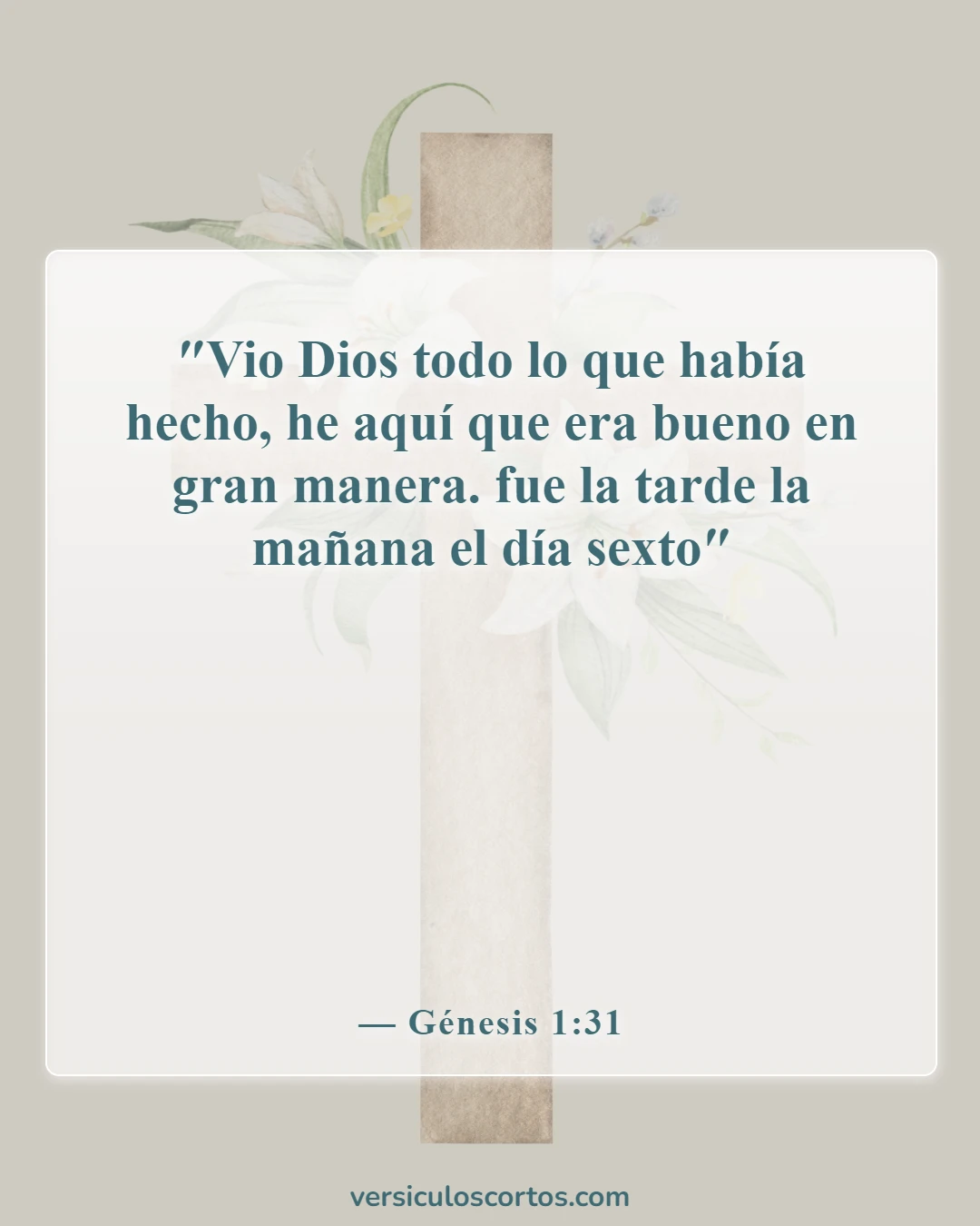 Versículos de la Biblia sobre la creación del mundo en 7 días (Génesis 1:31)