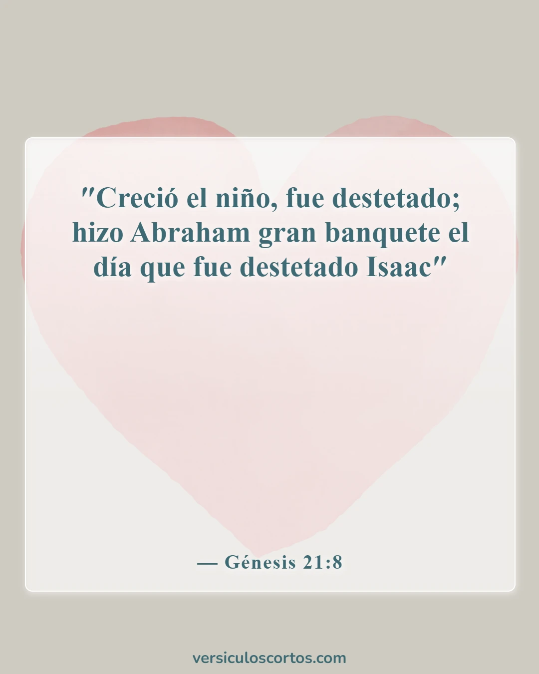 Versículos de la Biblia sobre el cuidado de los niños (Génesis 21:8)