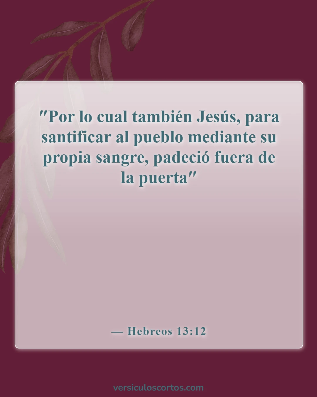 Versículos de la Biblia sobre la muerte de Jesús (Hebreos 13:12)