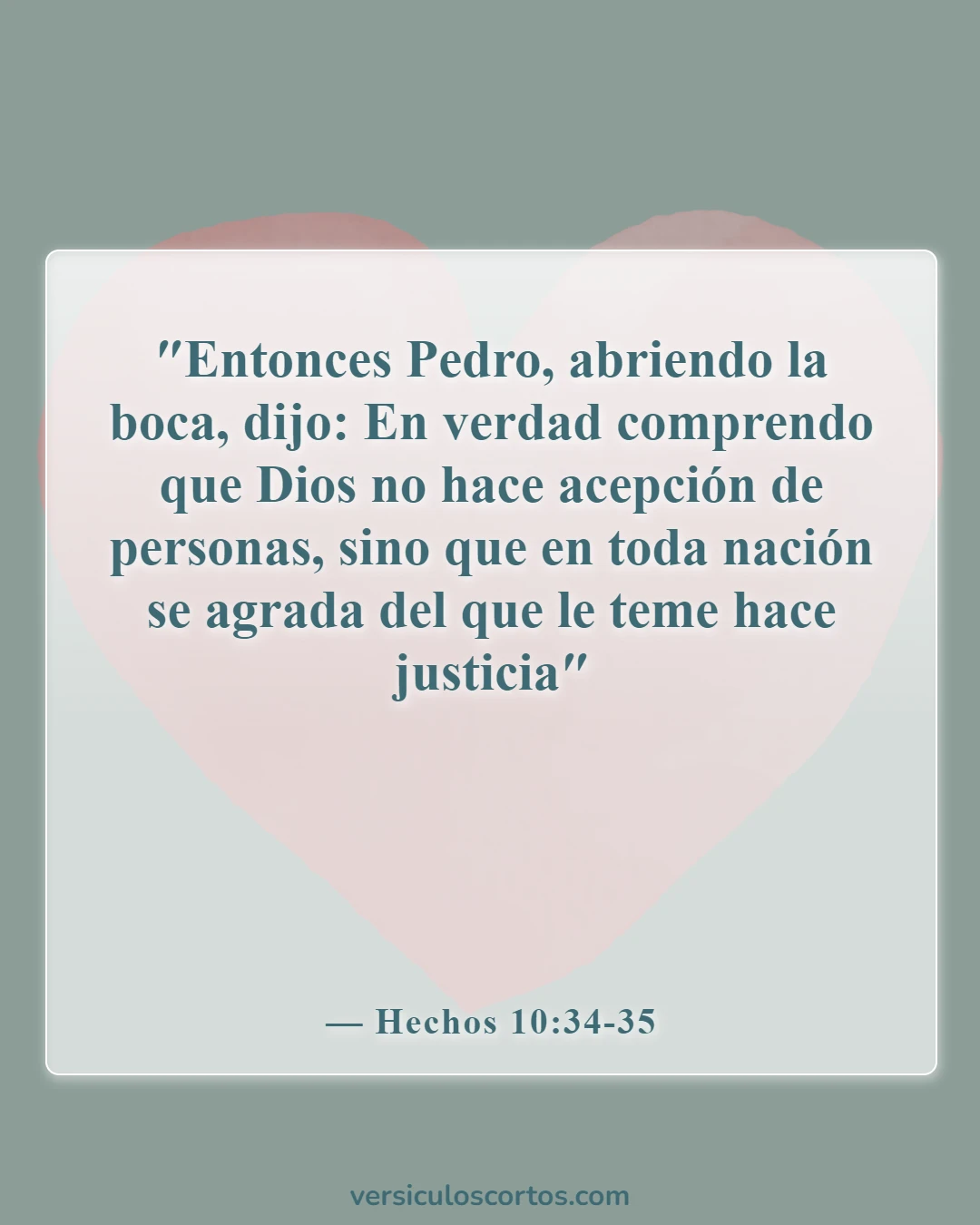Versículos de la Biblia sobre cómo Dios ama a todos (Hechos 10:34-35)