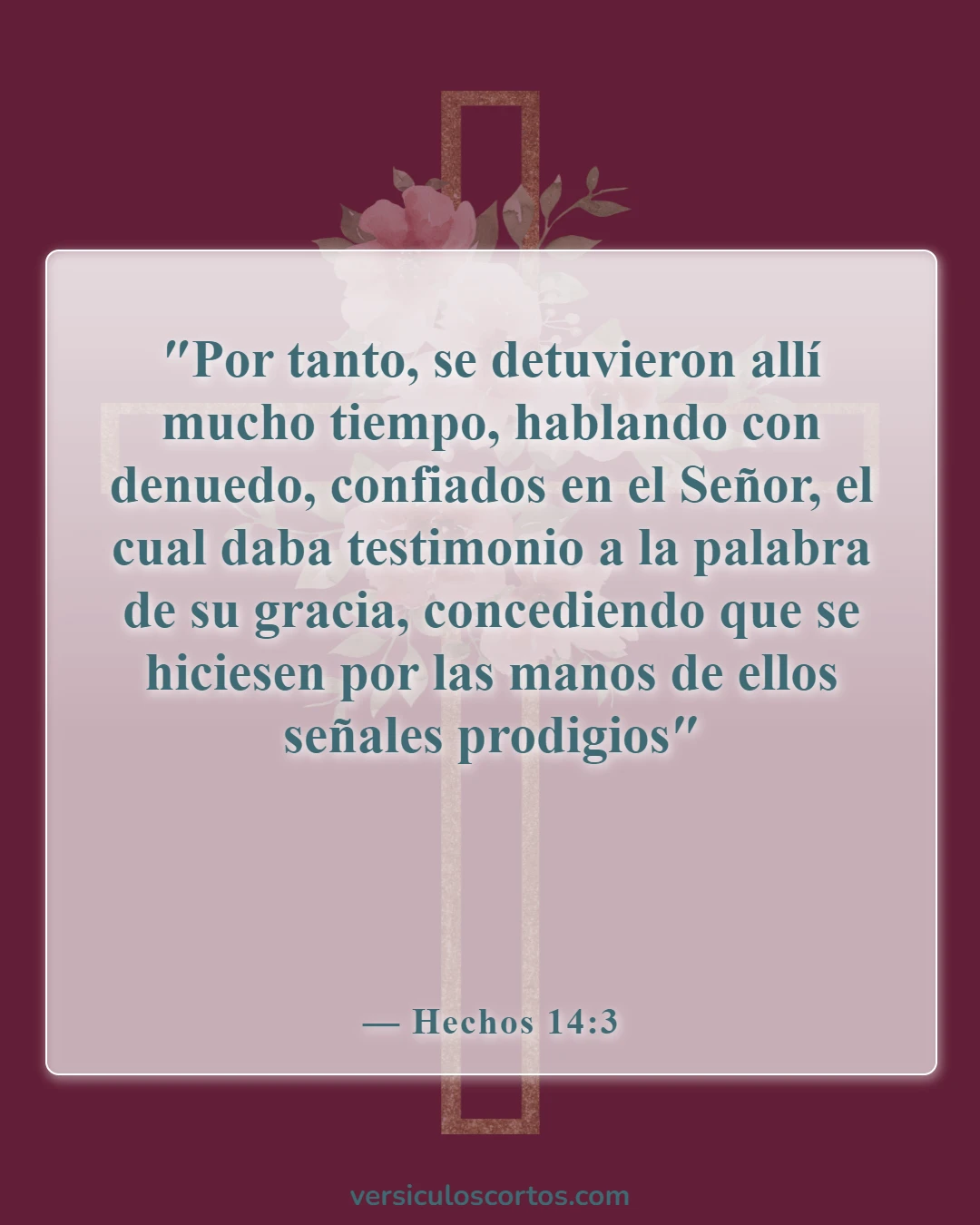 Versículos de la Biblia sobre la gracia del Señor Jesucristo (Hechos 14:3)
