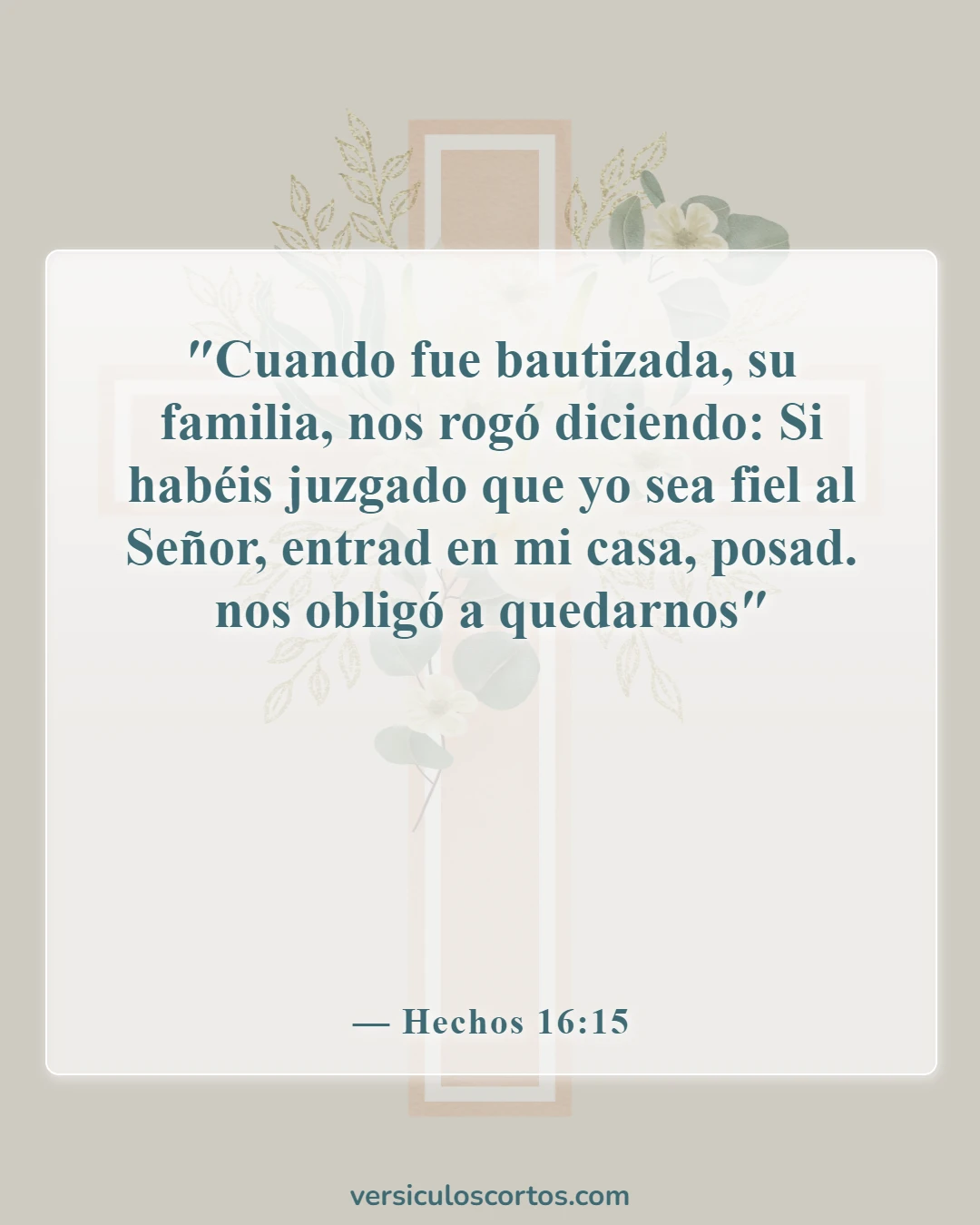 Versículos de la Biblia sobre el bautismo de bebés (Hechos 16:15)