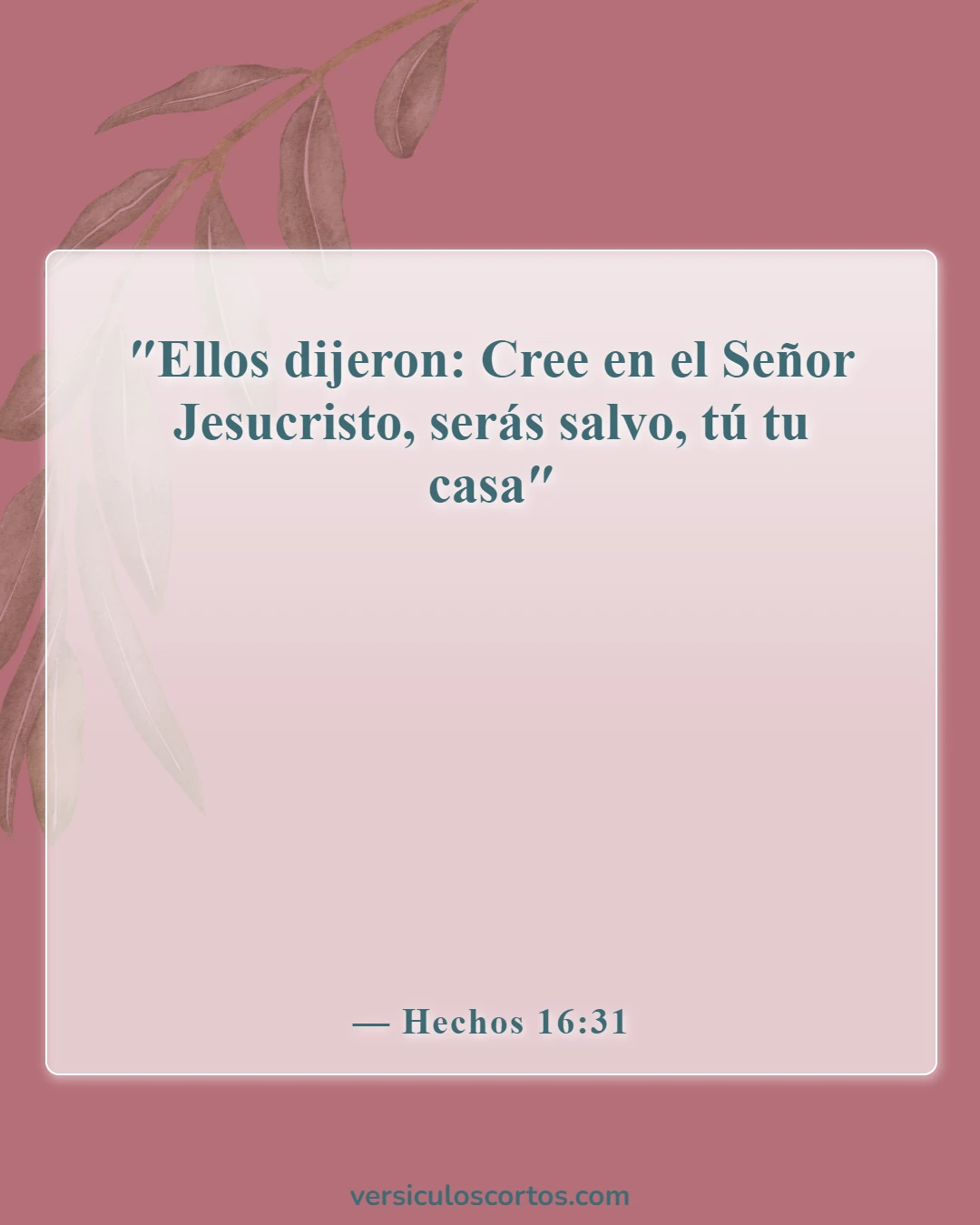Versículos bíblicos sobre la salvación (Hechos 16:31)