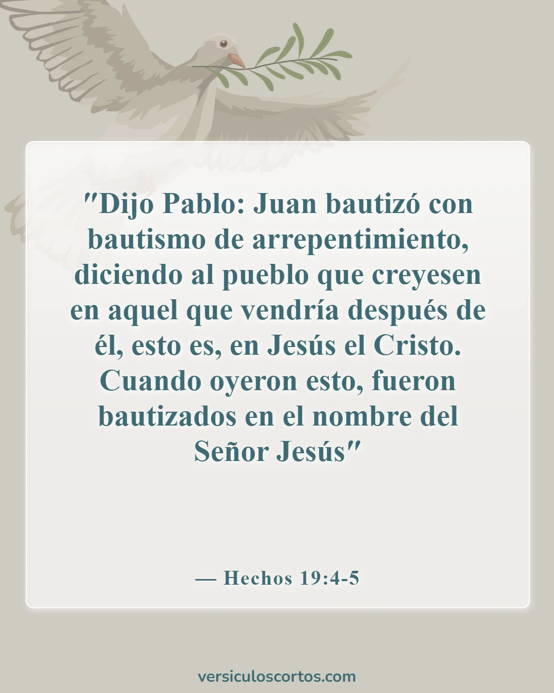 Versículos de la Biblia sobre el bautismo y la salvación (Hechos 19:4-5)