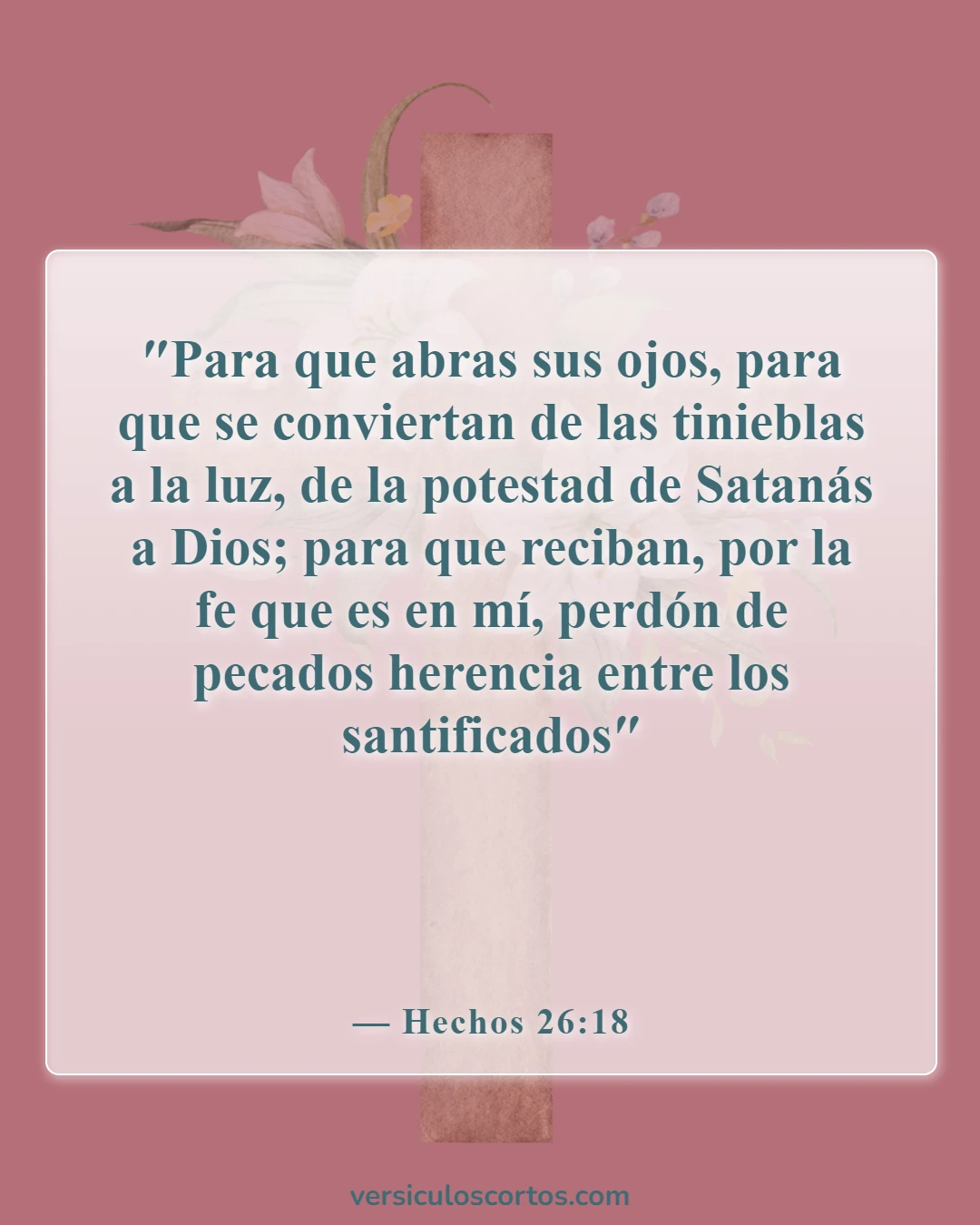 Versículos de la Biblia sobre salir con un no creyente (Hechos 26:18)