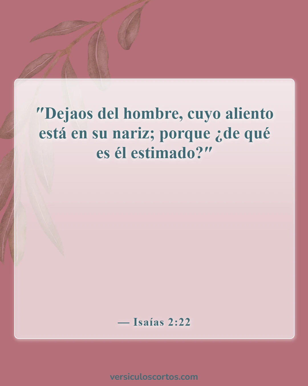 Versículos de la Biblia sobre seguir al hombre (Isaías 2:22)