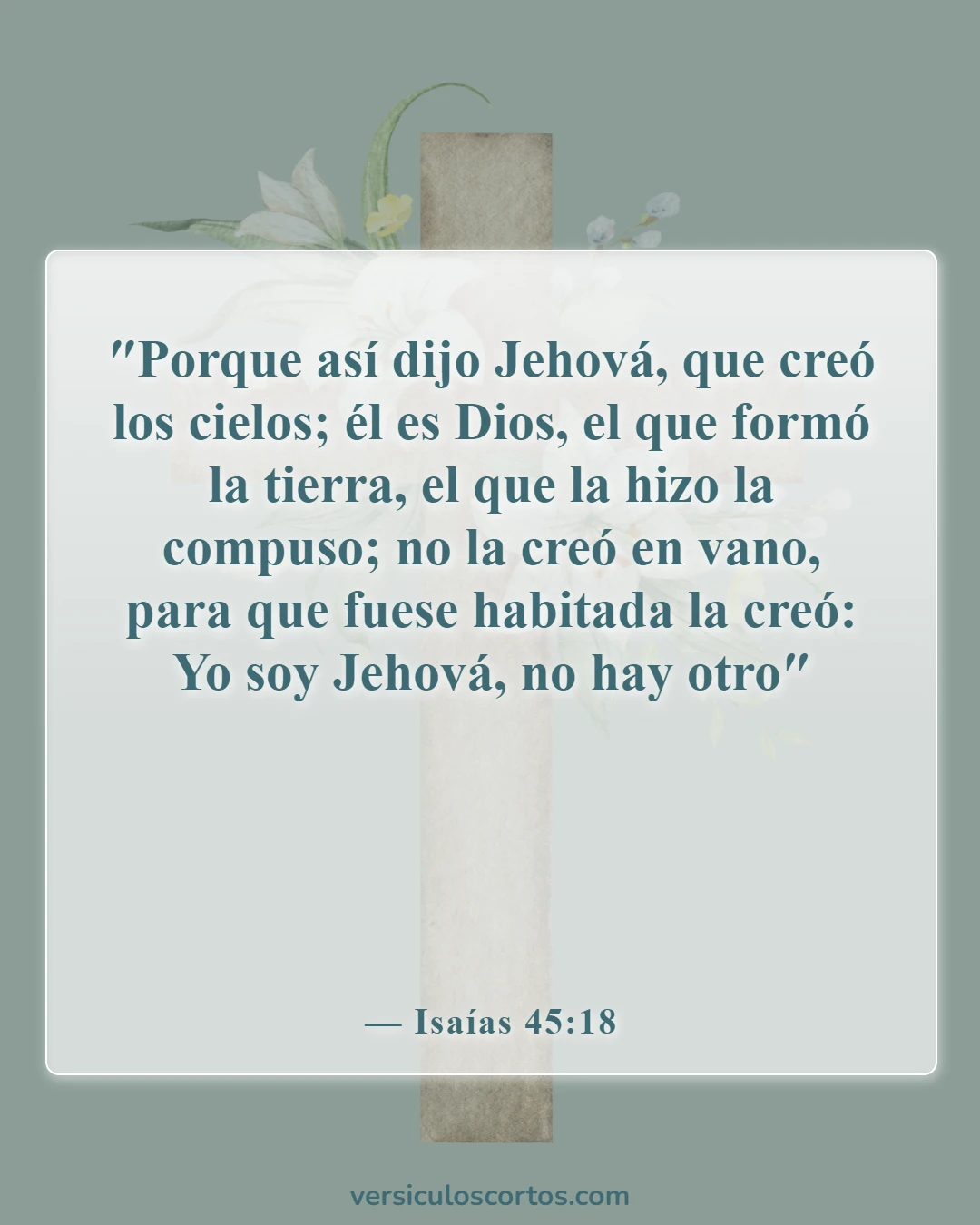 Versículos de la Biblia sobre adorar solo a Dios (Isaías 45:18)