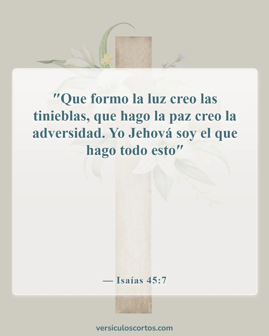 Versículos de la Biblia sobre la paz con Dios (Isaías 45:7)