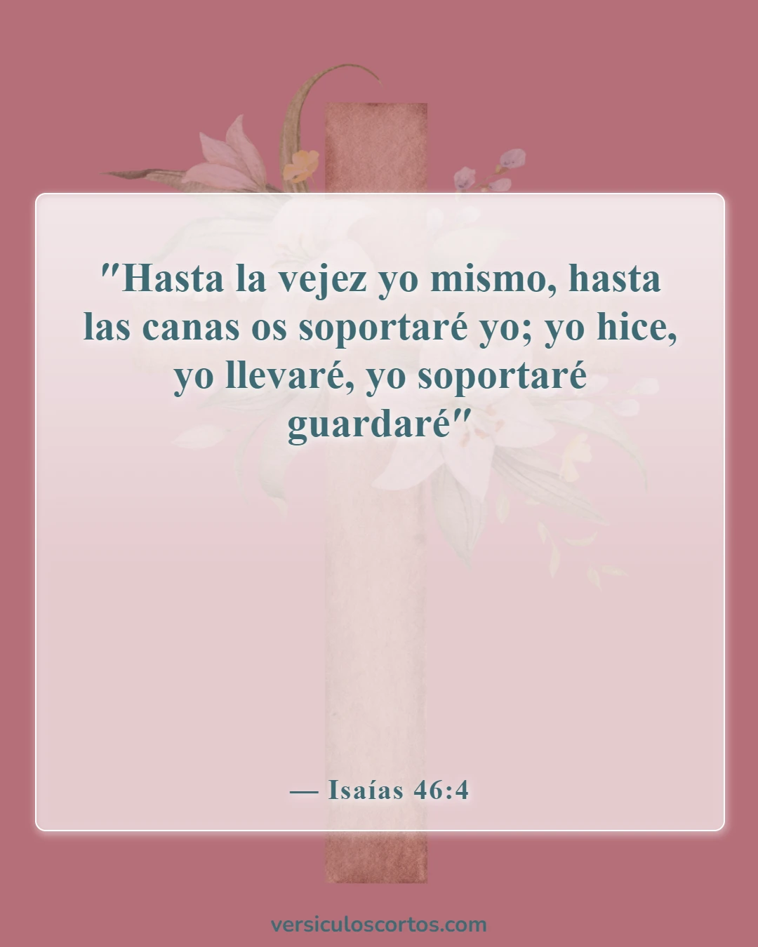 Versículos de la Biblia sobre el cuidado de los padres ancianos (Isaías 46:4)