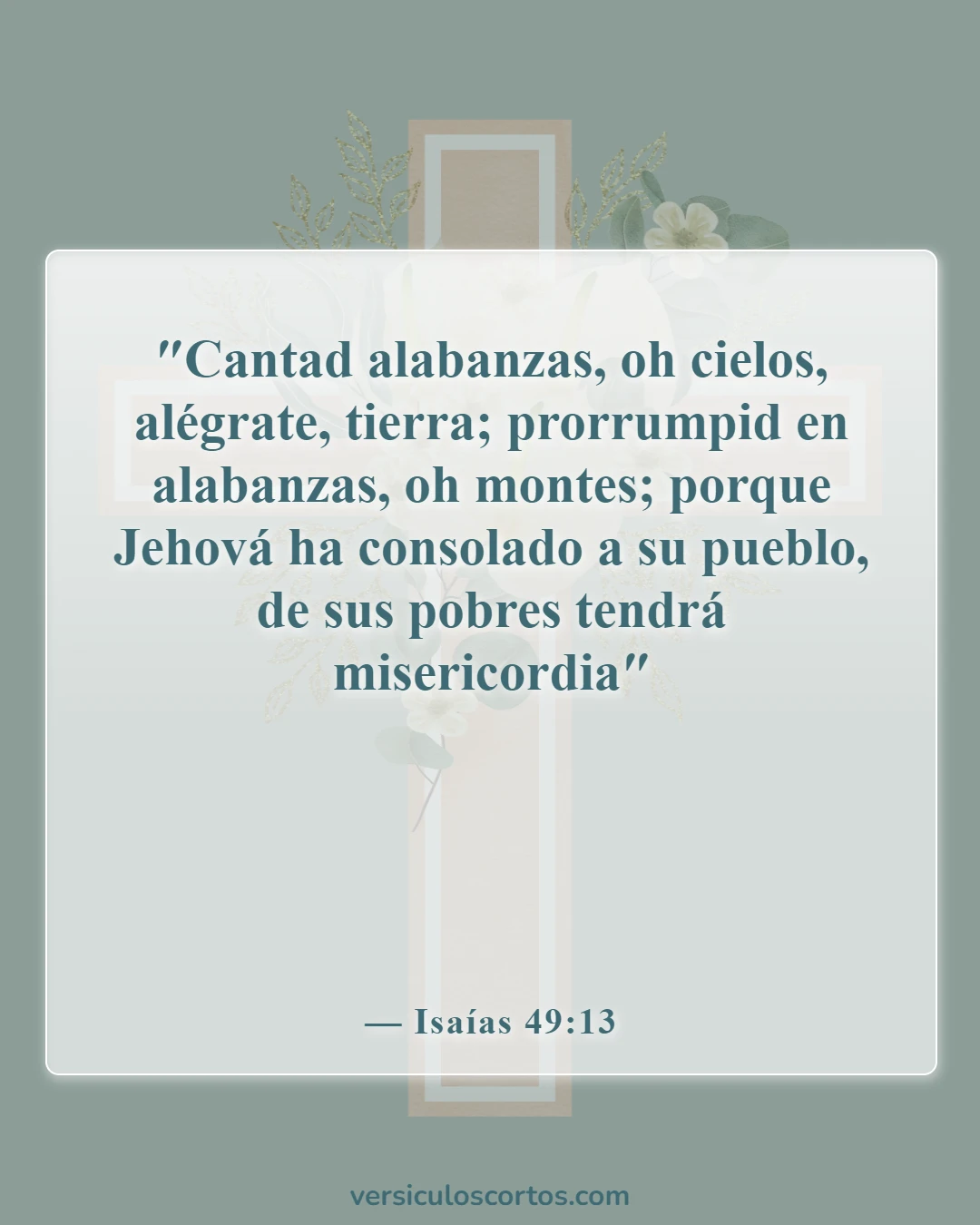 Versículos de la Biblia sobre la compasión hacia los demás (Isaías 49:13)