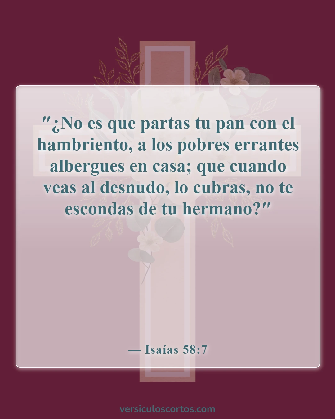 Versículos bíblicos sobre el ayuno para la familia (Isaías 58:7)