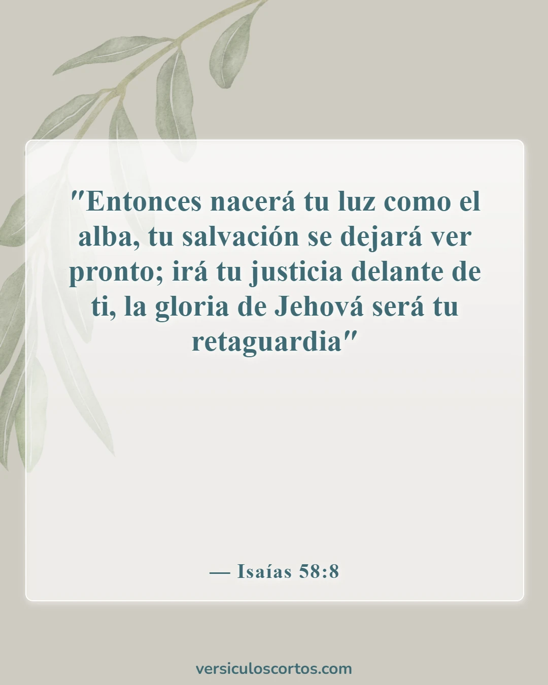 Versículos de la Biblia sobre la luz (Isaías 58:8)