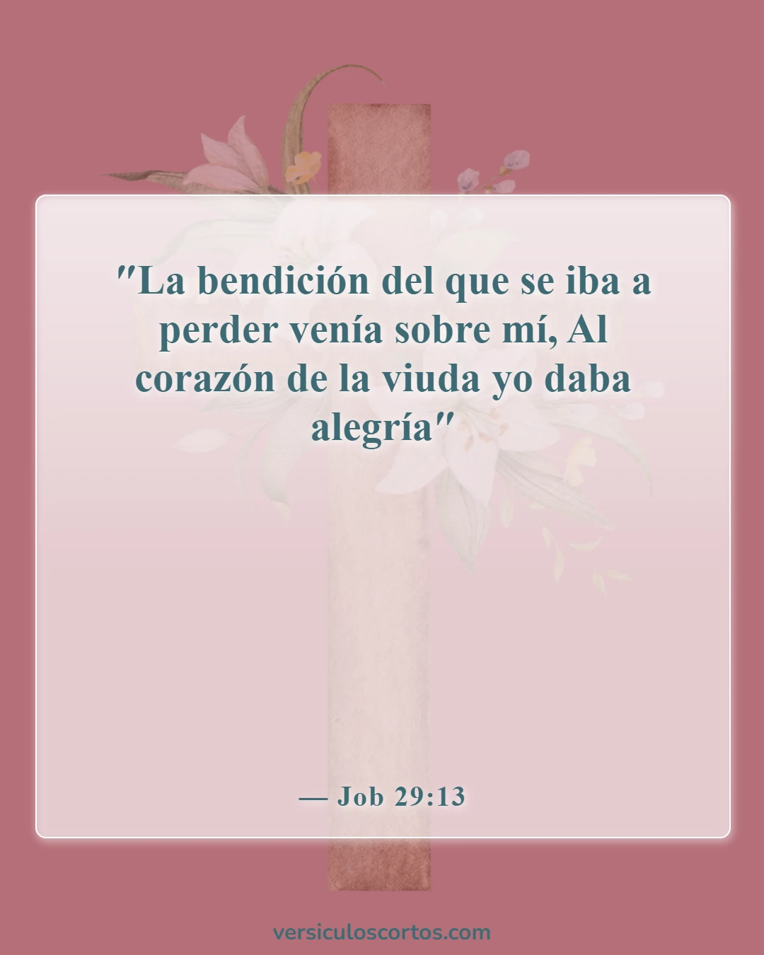 Versículos de la Biblia sobre las viudas (Job 29:13)