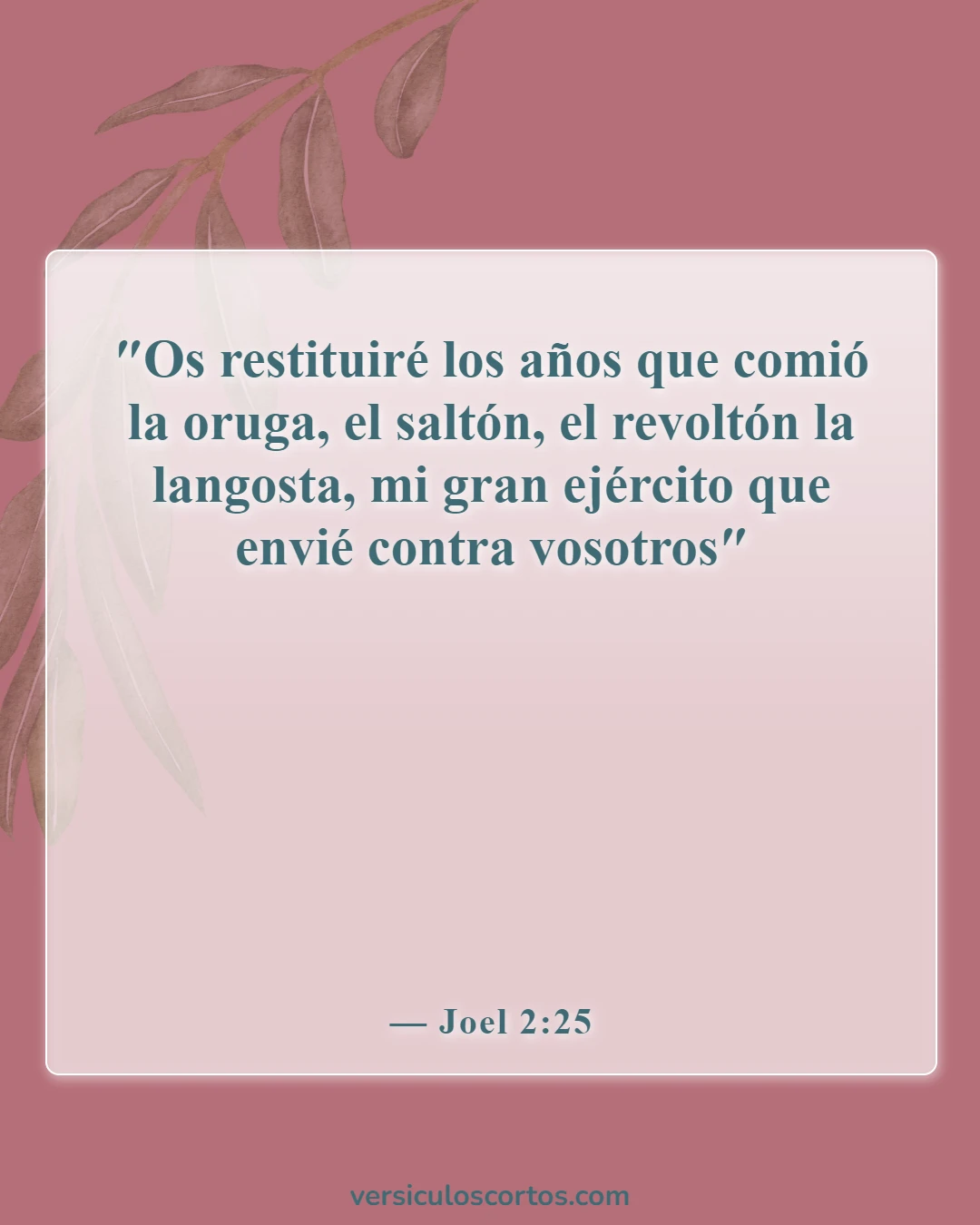 Versículos de la Biblia sobre tiempos difíciles (Joel 2:25)