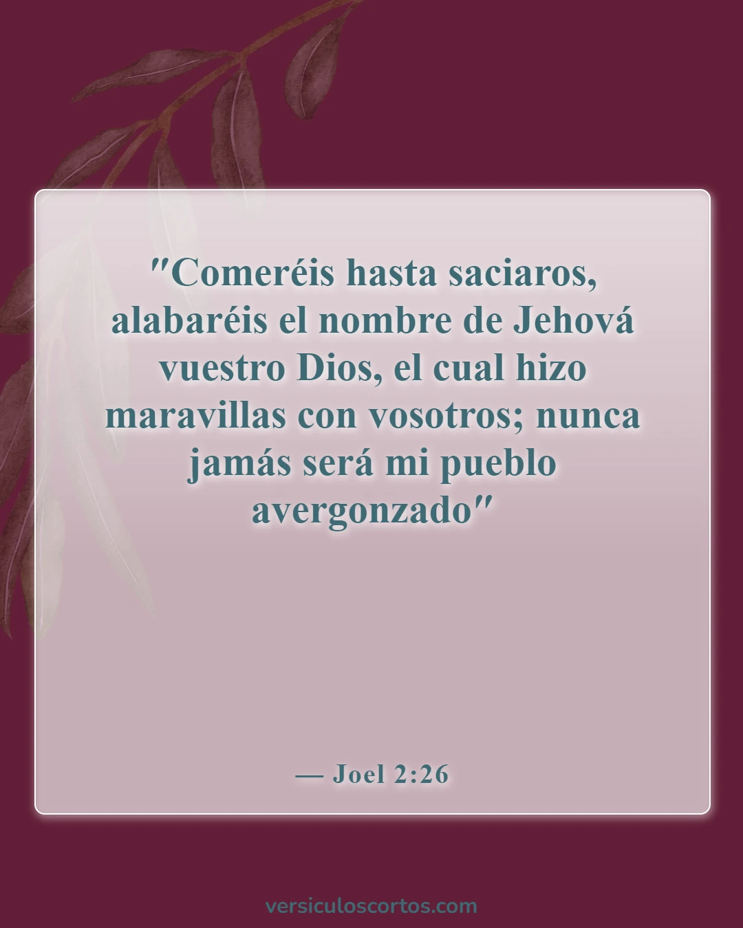 Versículos bíblicos sobre la vida abundante (Joel 2:26)