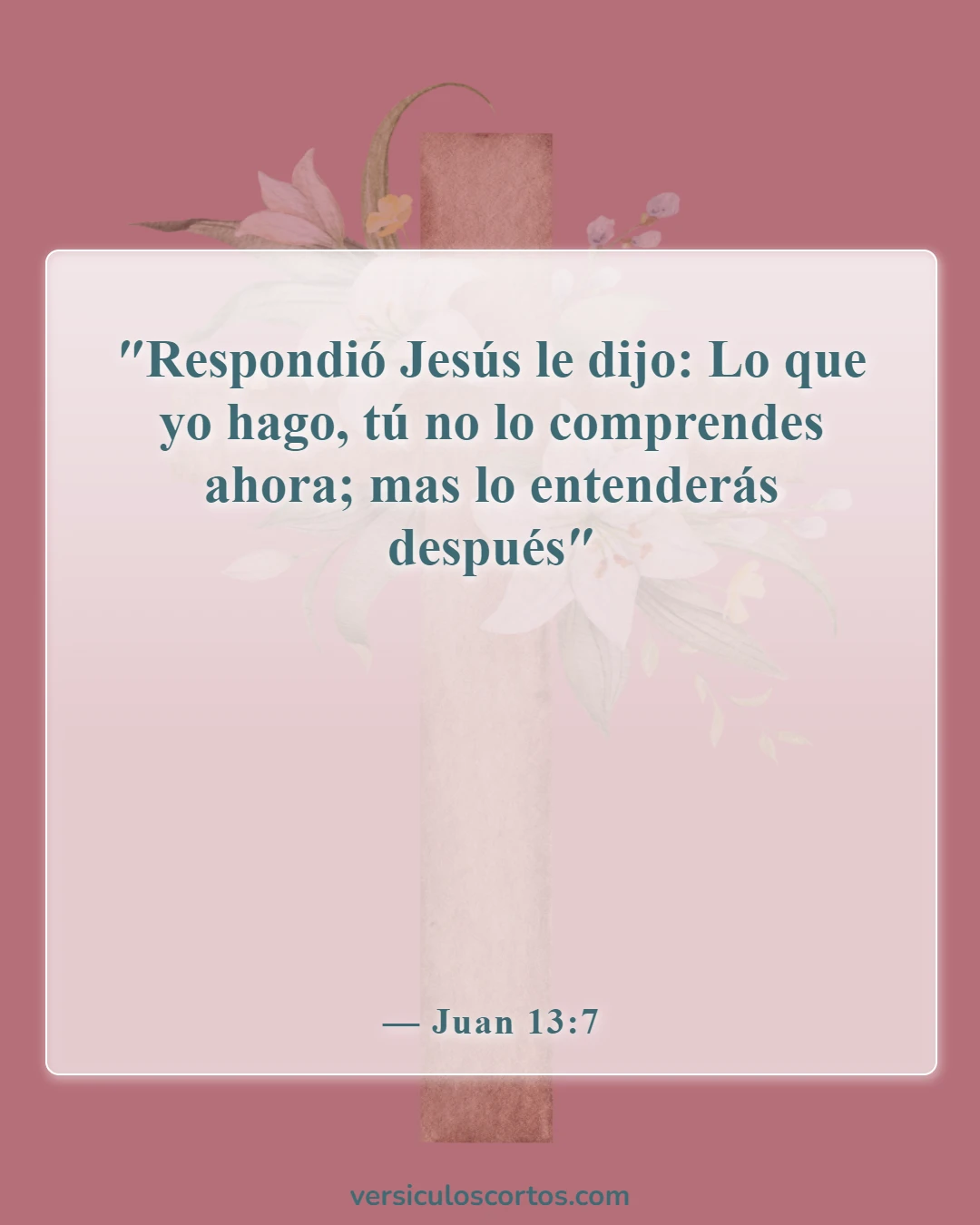 Versículos bíblicos sobre el lavado de pies (Juan 13:7)