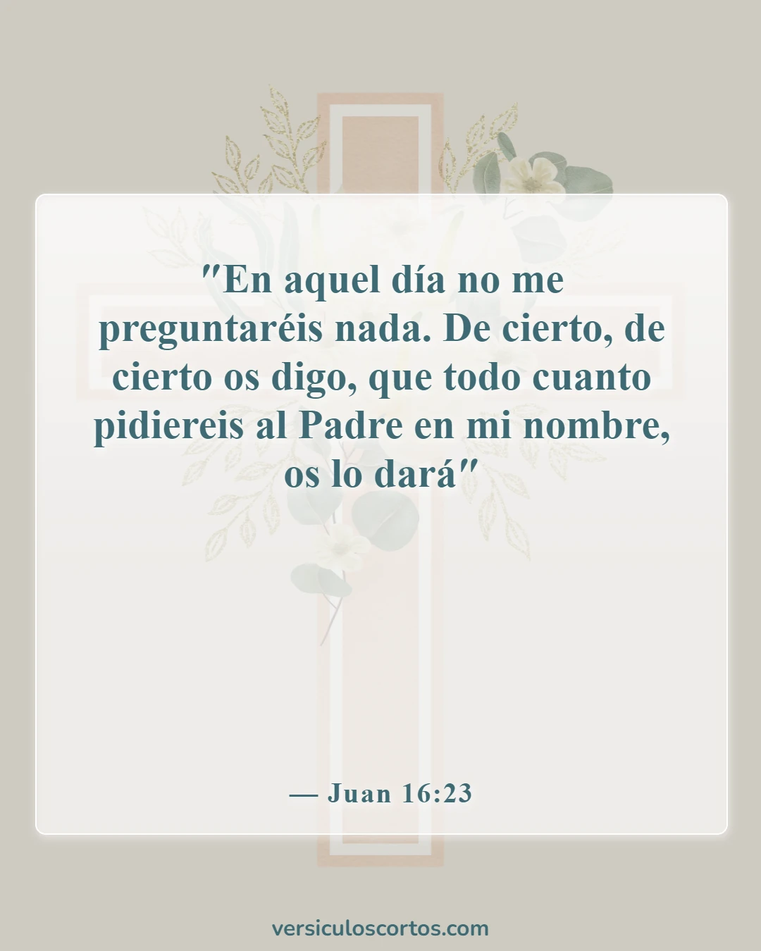Versículos de la Biblia sobre pedir en el nombre de Jesús (Juan 16:23)
