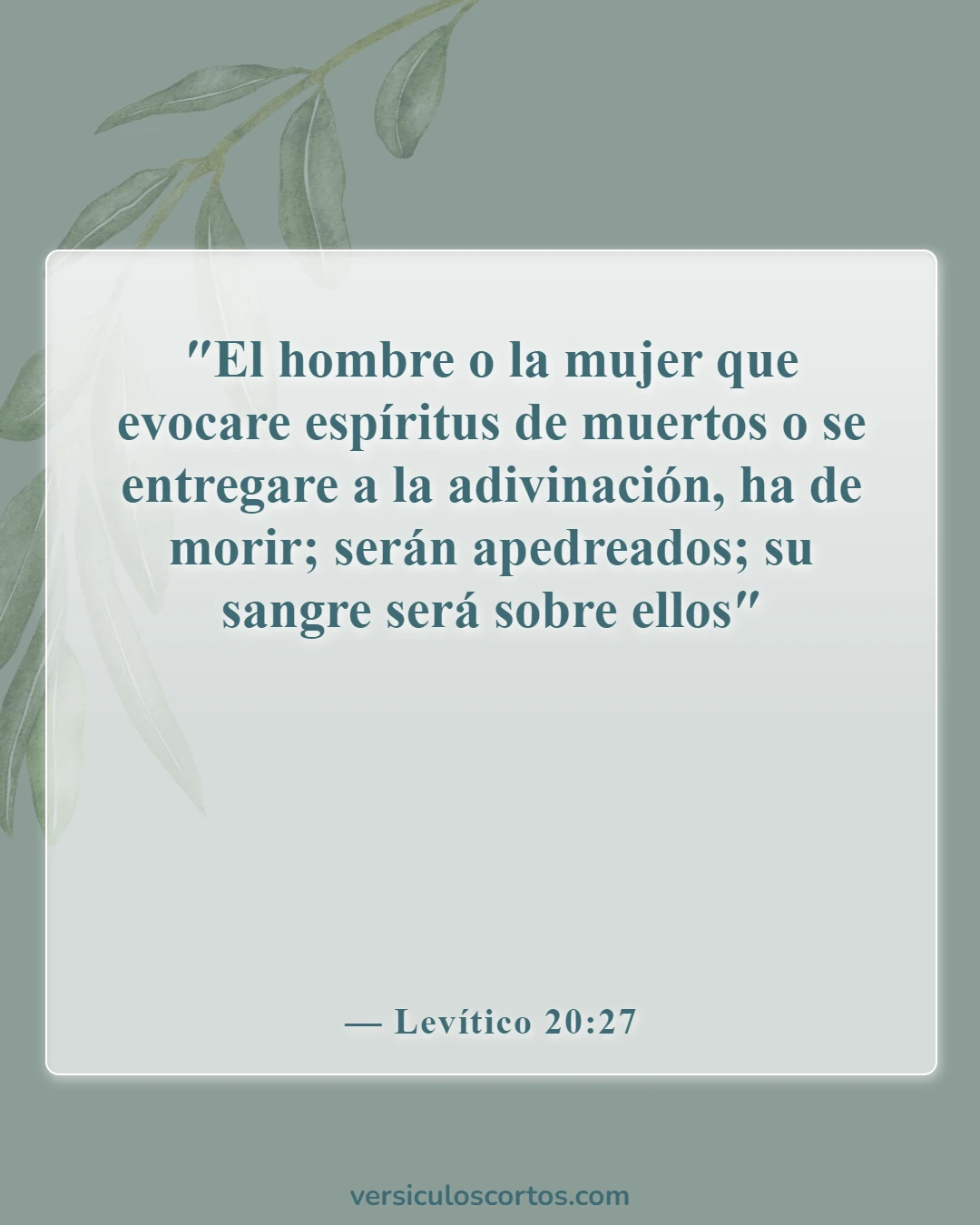 Versículos de la Biblia sobre la adoración ancestral (Levítico 20:27)