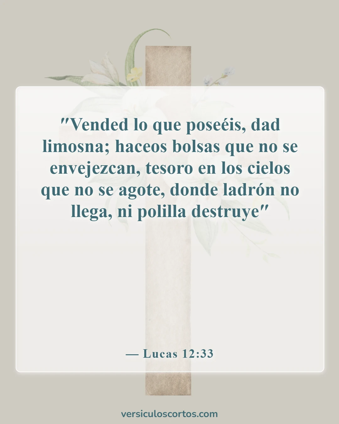 Versículos de la Biblia sobre la compasión hacia los demás (Lucas 12:33)