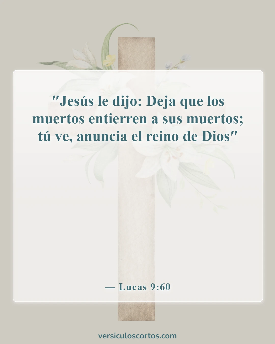 Versículos bíblicos sobre enterrar a los muertos (Lucas 9:60)
