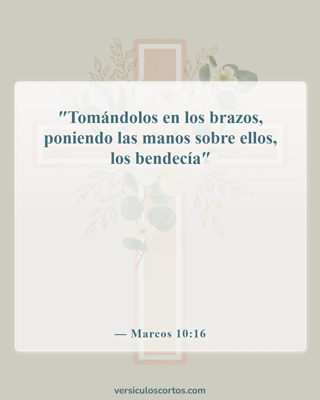 Versículos de la Biblia sobre el cuidado de los niños (Marcos 10:16)