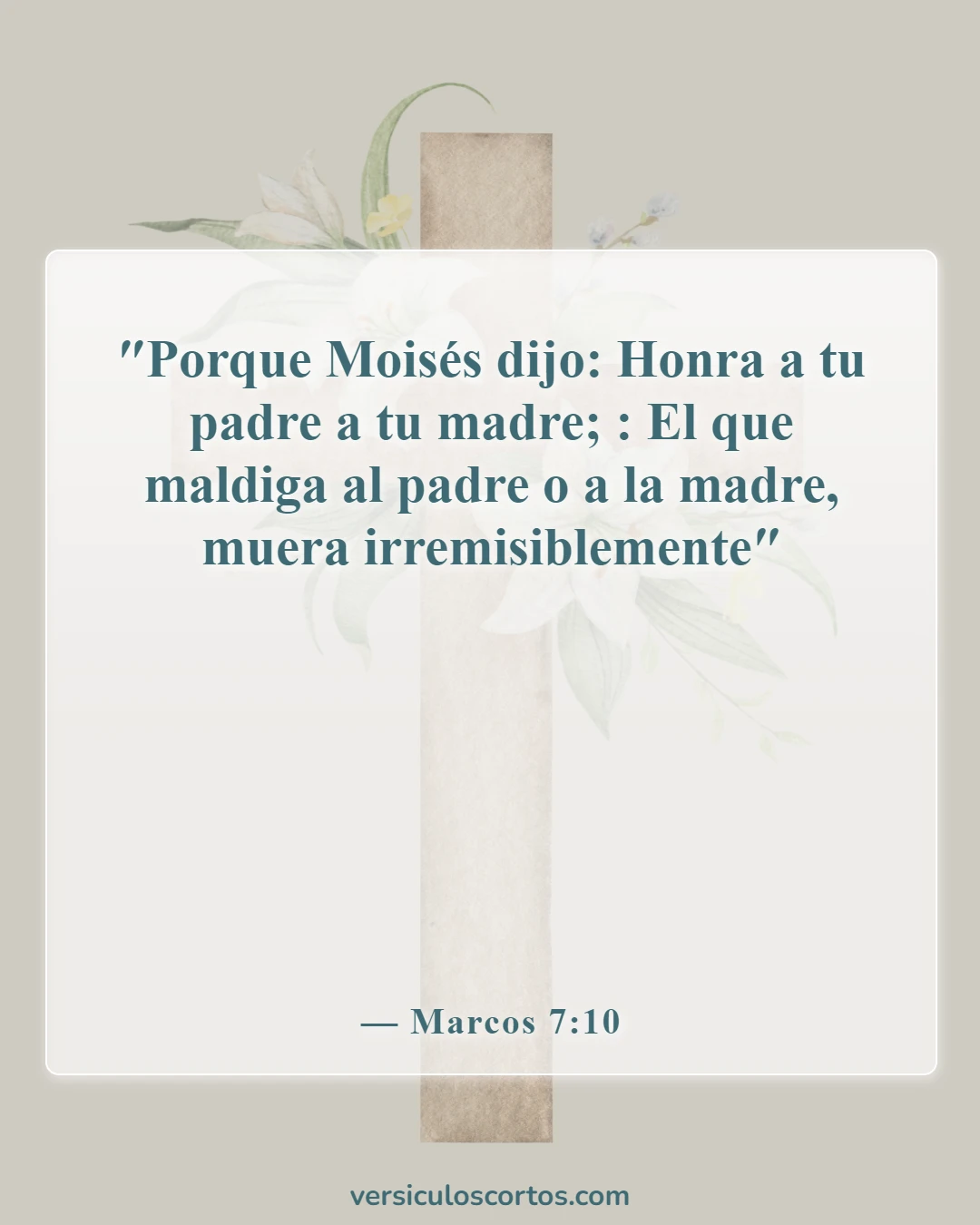 Versículos bíblicos sobre honrar a los padres (Marcos 7:10)
