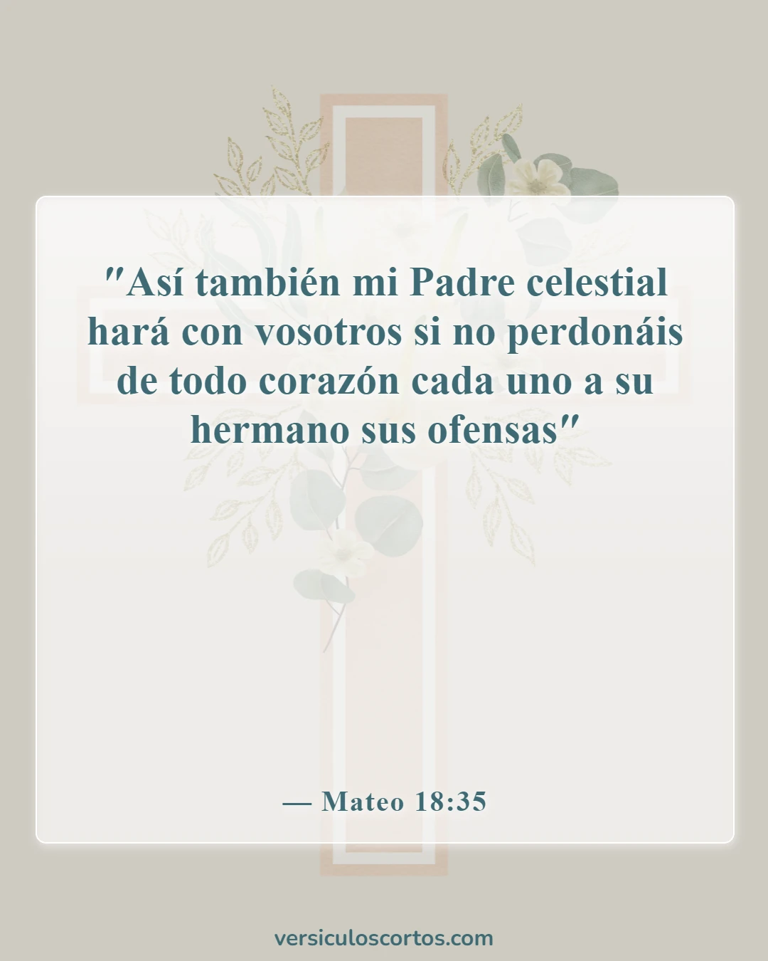 Versículos de la Biblia sobre perdonarse unos a otros (Mateo 18:35)