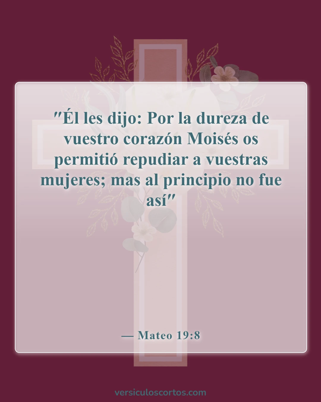 Versículos de la Biblia sobre el divorcio (Mateo 19:8)