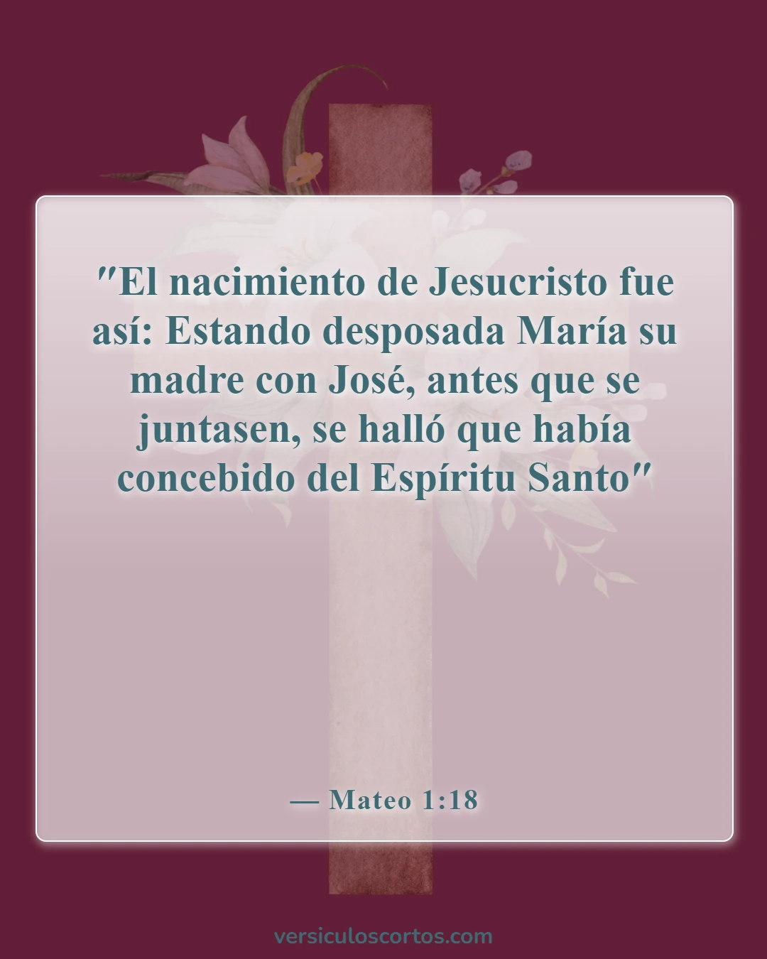 Versículos de la Biblia sobre la celebración de la Navidad (Mateo 1:18)