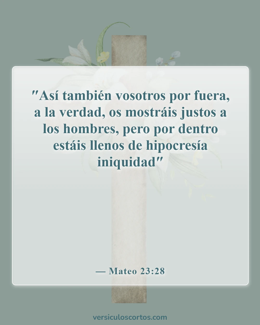 Versículos de la Biblia sobre la gente malvada (Mateo 23:28)