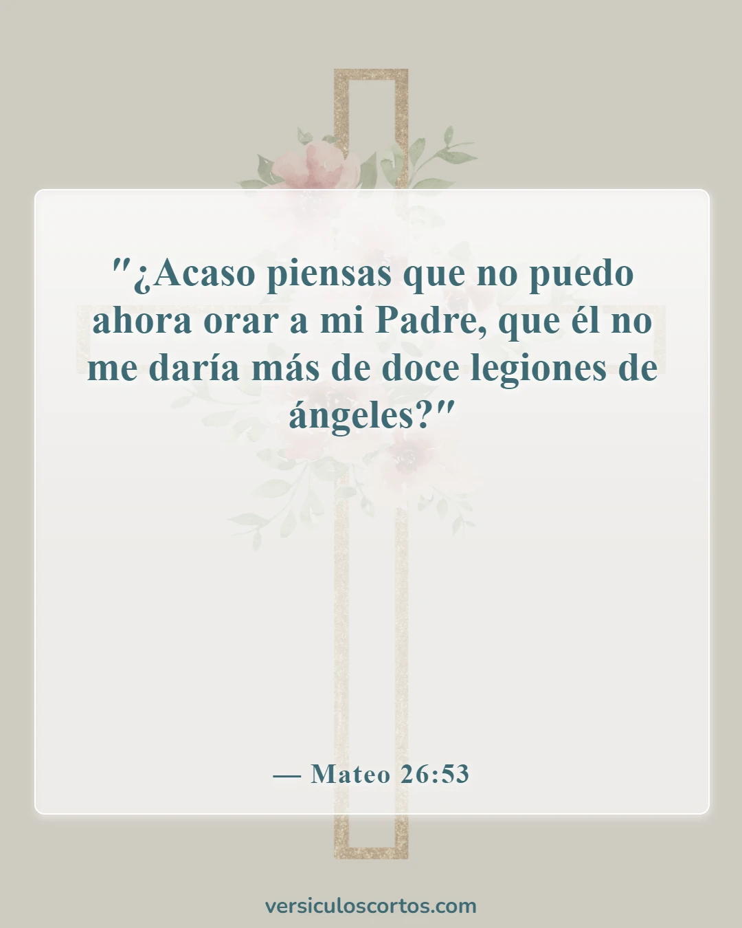 Versículos de la Biblia sobre ángeles y humanos (Mateo 26:53)