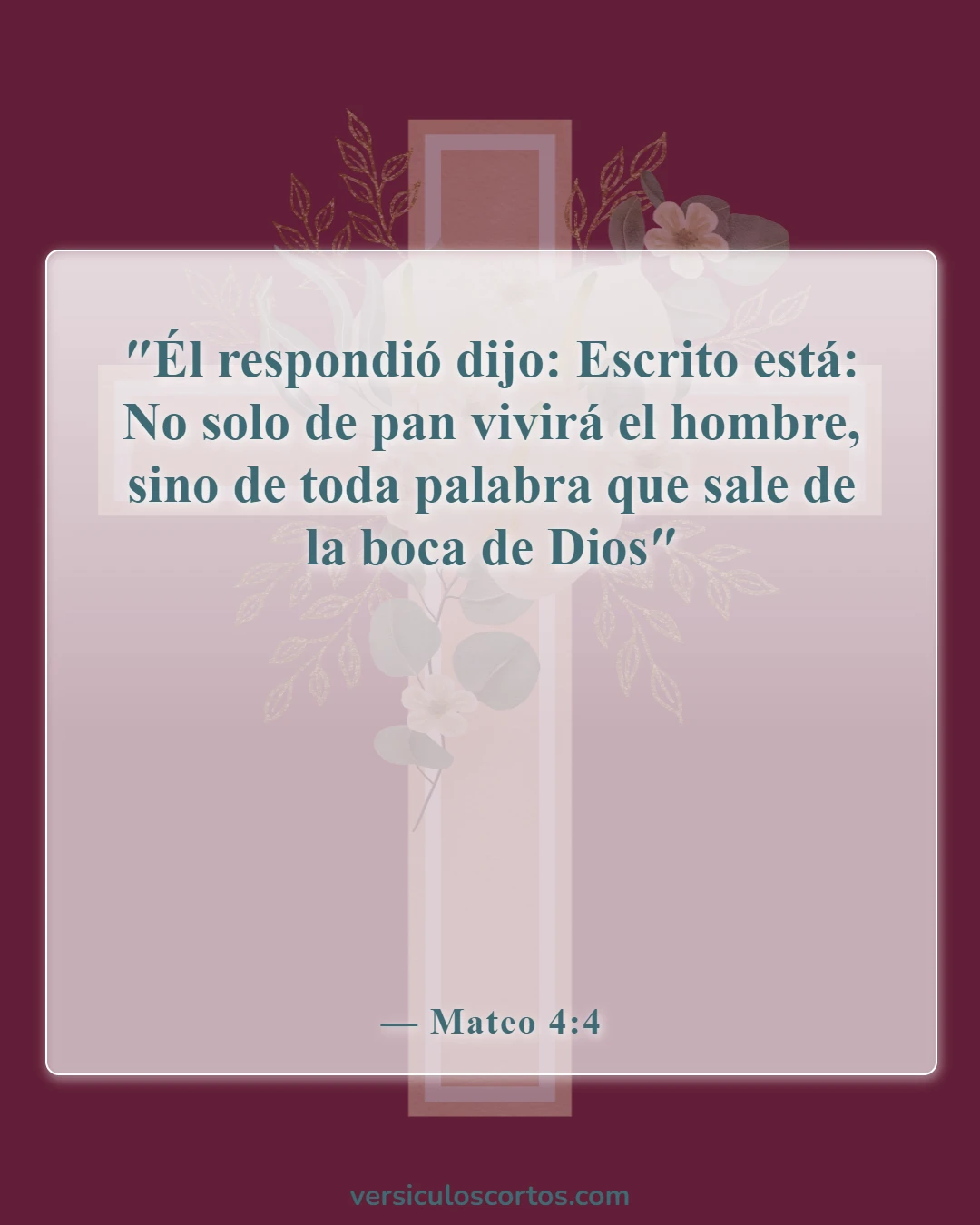 Versículos bíblicos sobre el alimento espiritual (Mateo 4:4)