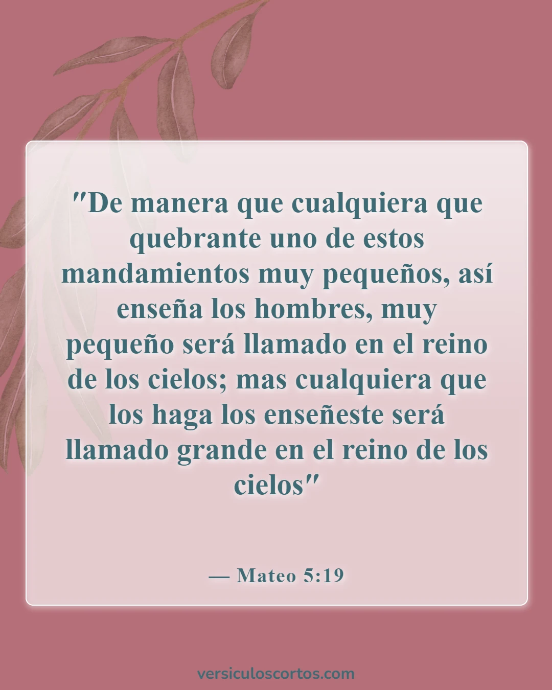 Versículos bíblicos sobre la obediencia a Dios (Mateo 5:19)