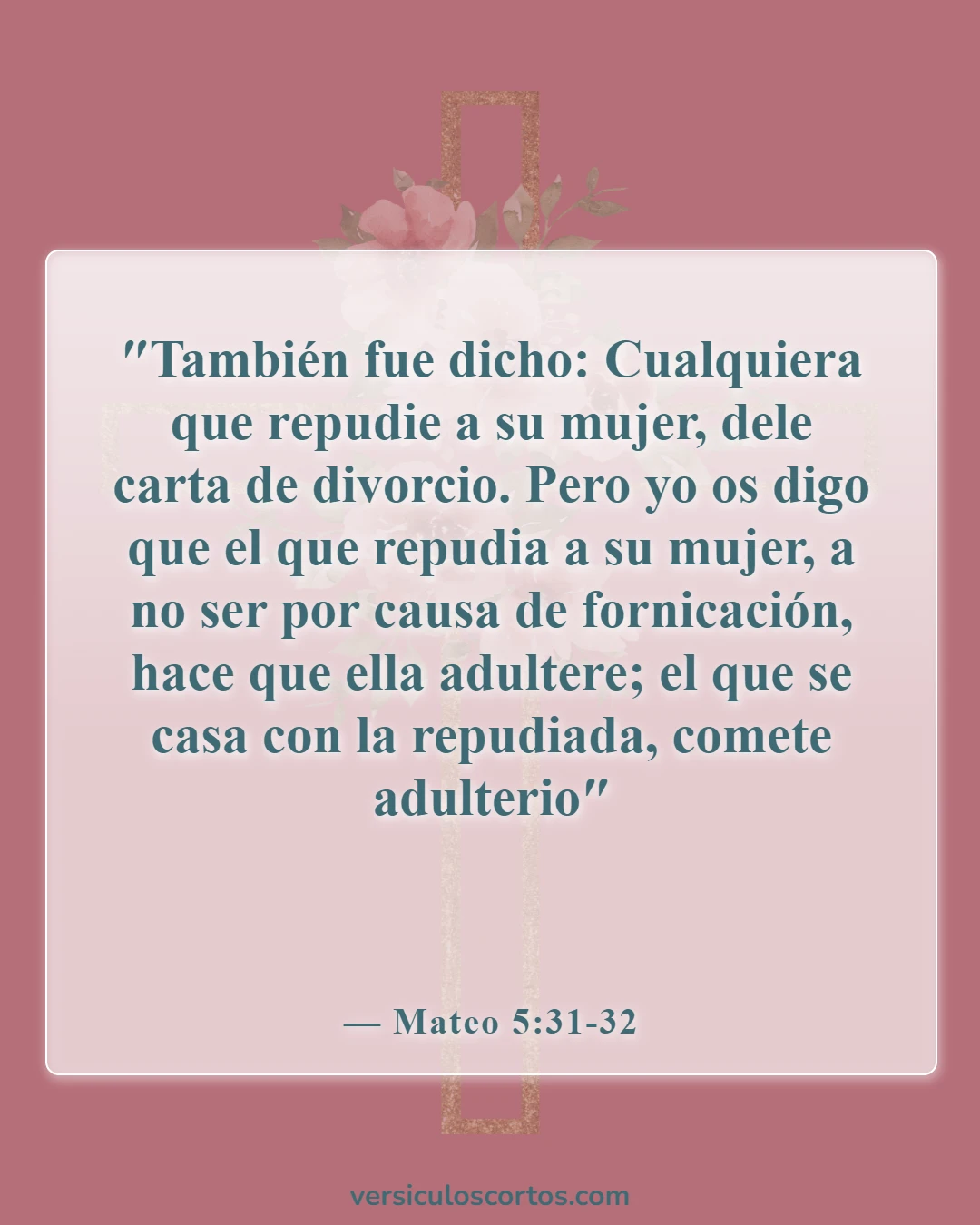 Versículos de la Biblia sobre el matrimonio y el divorcio (Mateo 5:31-32)