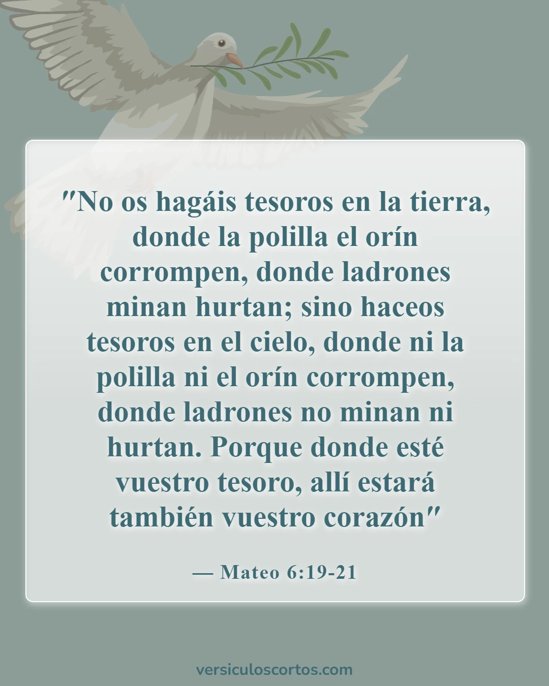 Versículos bíblicos sobre posesiones terrenales (Mateo 6:19-21)