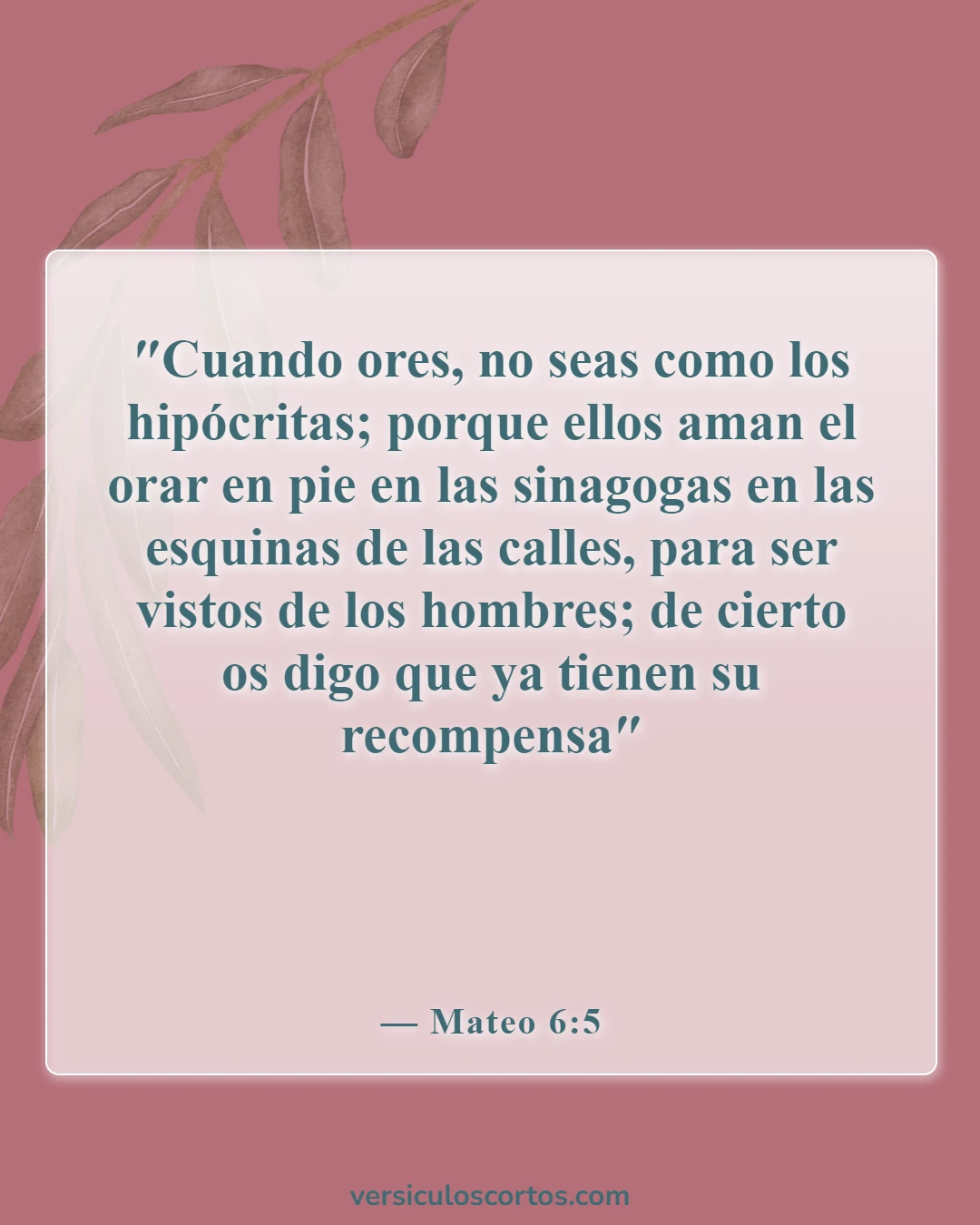 Versículos de la Biblia sobre los que buscan atención (Mateo 6:5)