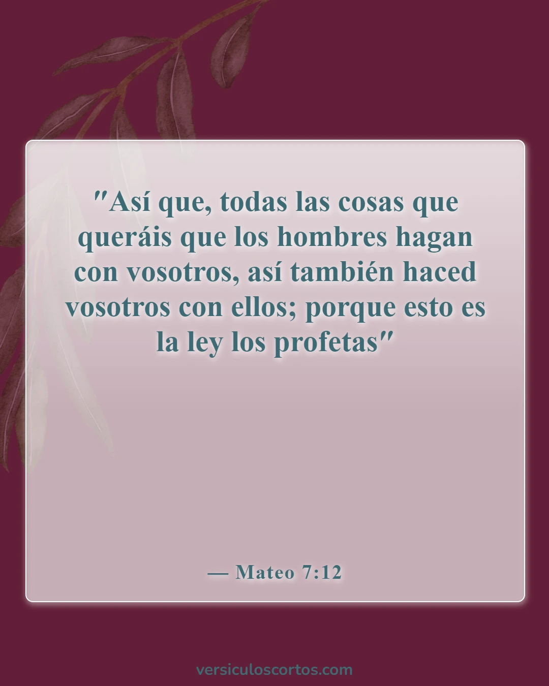 Versículos de la Biblia sobre la compasión hacia los demás (Mateo 7:12)