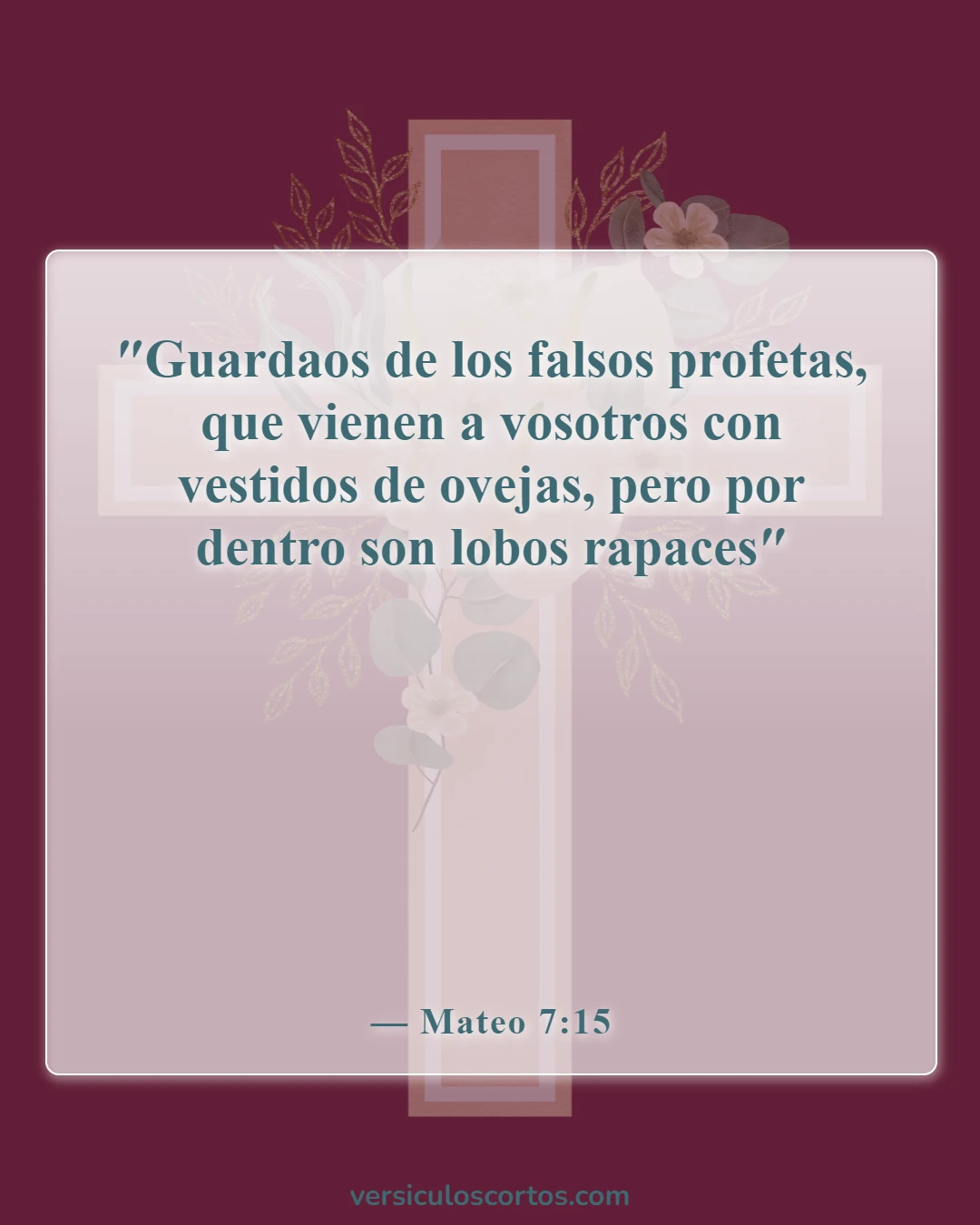 Versículos bíblicos sobre dejar una iglesia (Mateo 7:15)