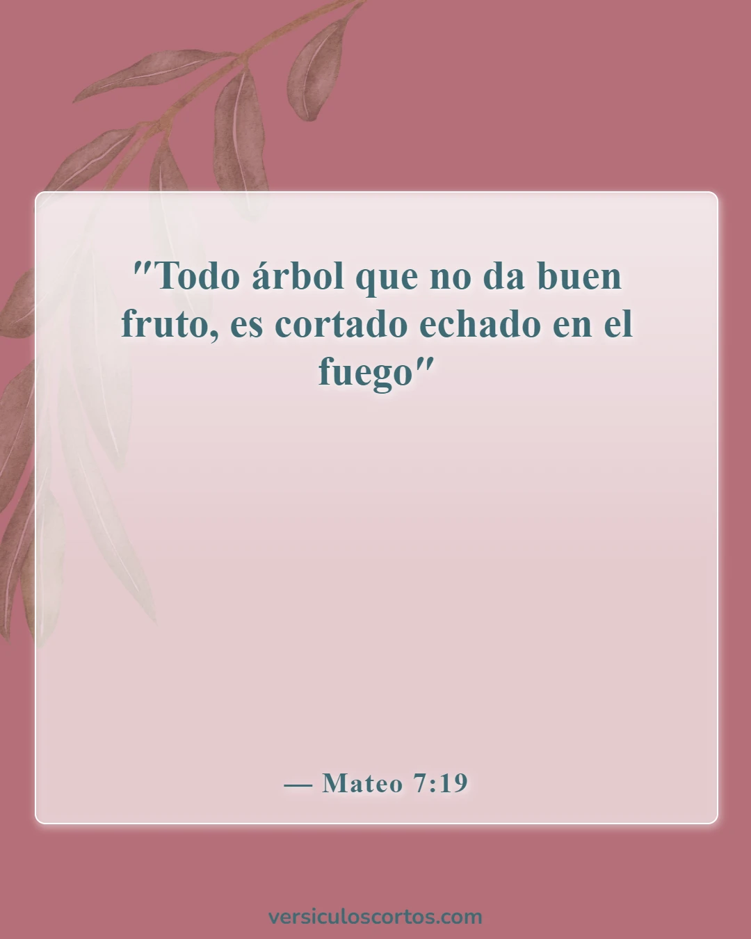 Versículos de la Biblia sobre dar malos frutos (Mateo 7:19)