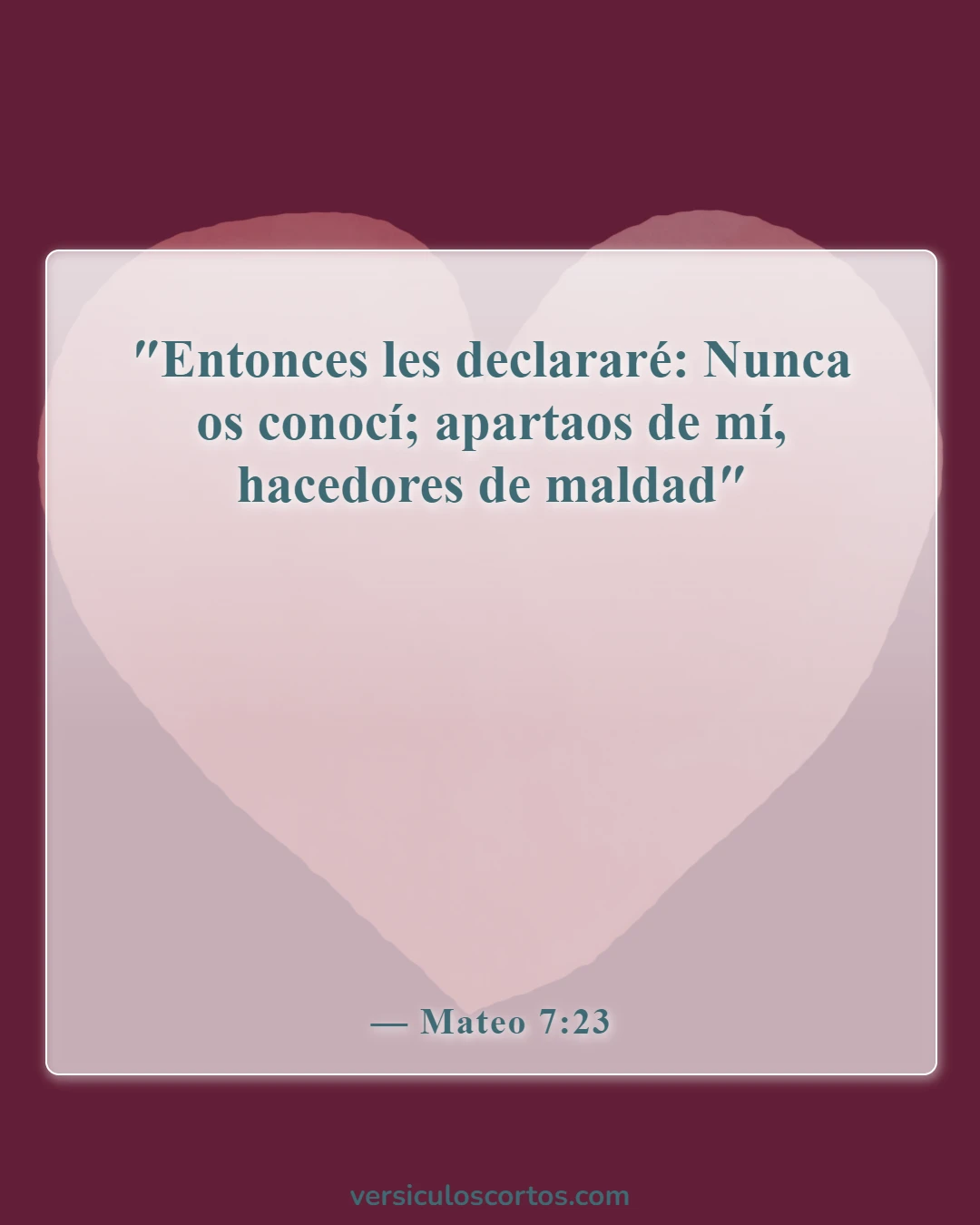 Versículos de la Biblia sobre la separación de Dios (Mateo 7:23)