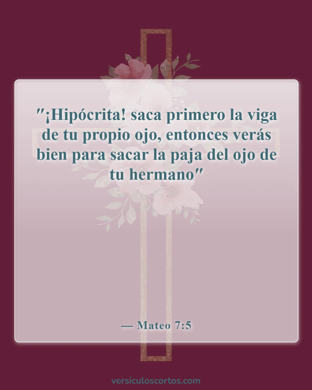 Versículos de la Biblia sobre personas críticas (Mateo 7:5)